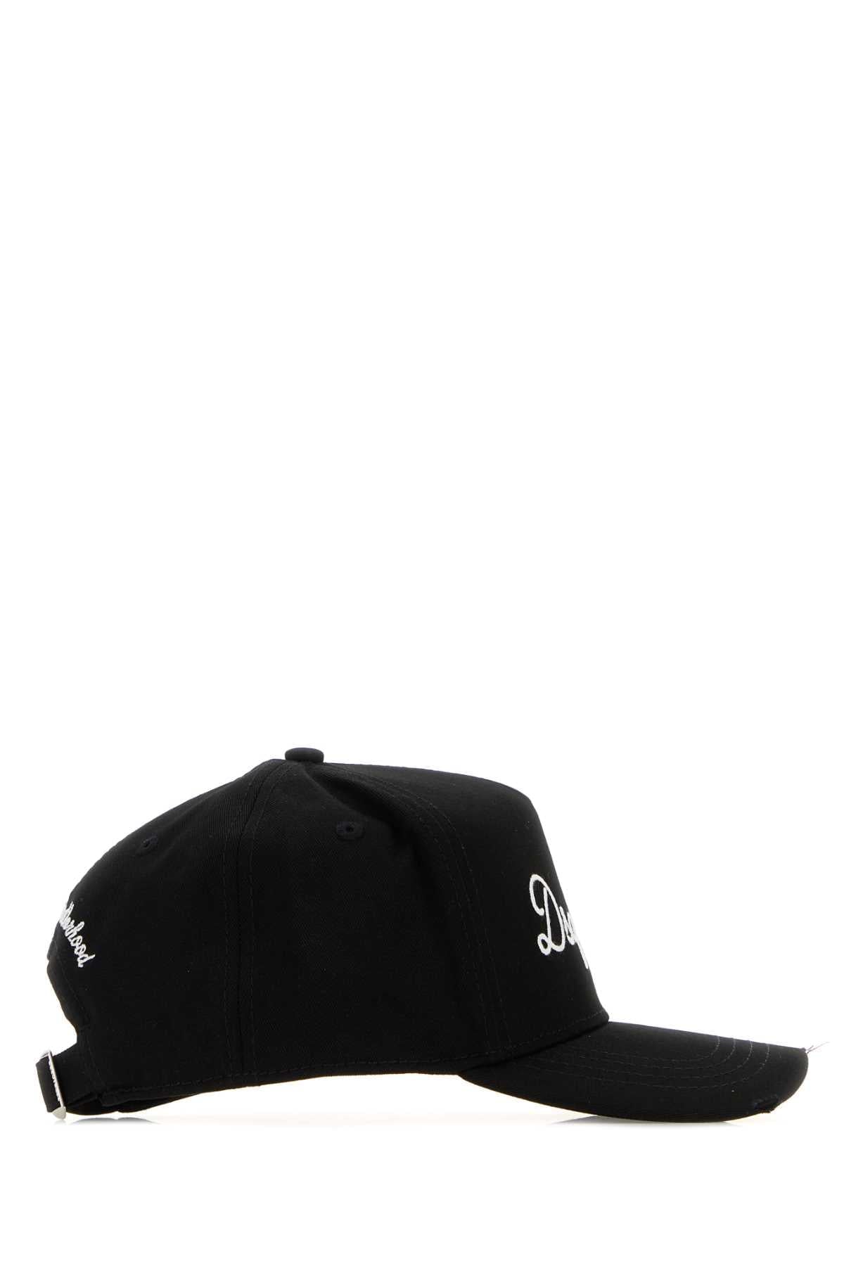 Dsquared Men Black Cotton Baseball Cap DSQUARED2