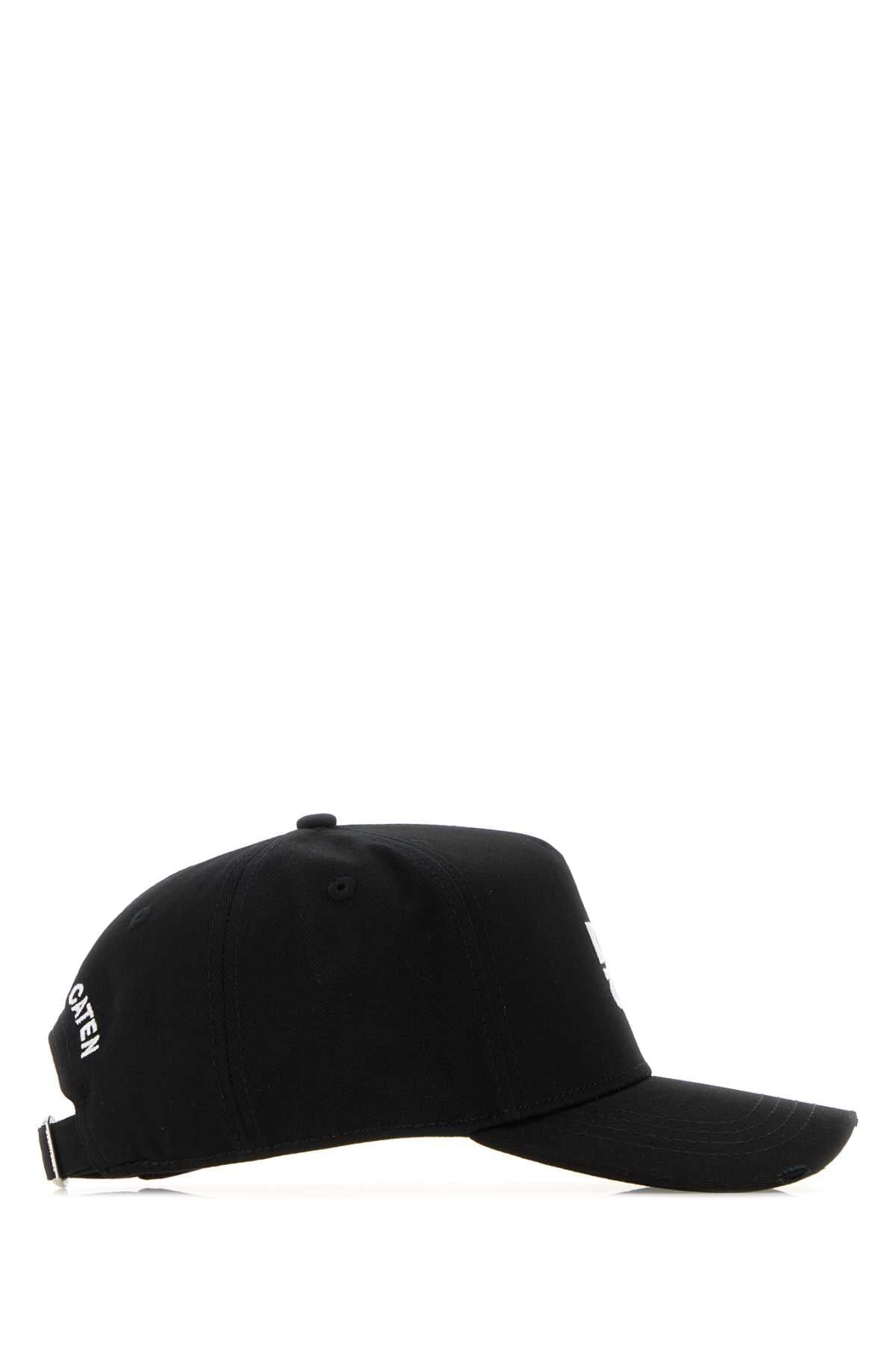 Dsquared Men Black Cotton Baseball Cap DSQUARED2