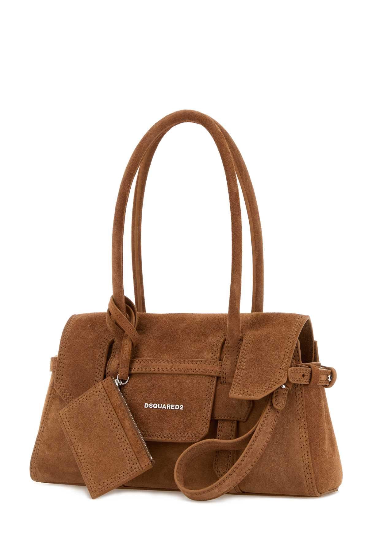 Dsquared Women Camel Suede Shoulder Bag DSQUARED2