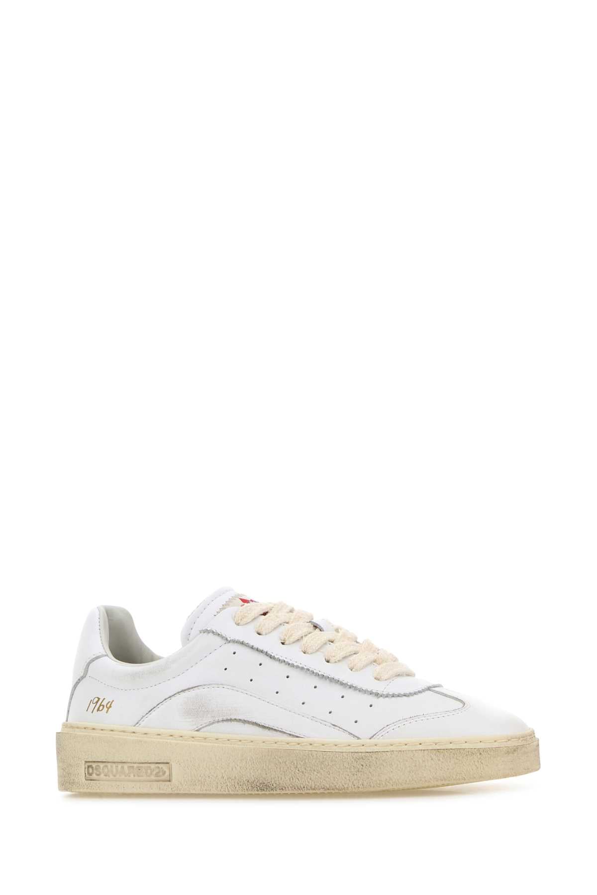 Dsquared Women White Leather Rider Sneakers DSQUARED2