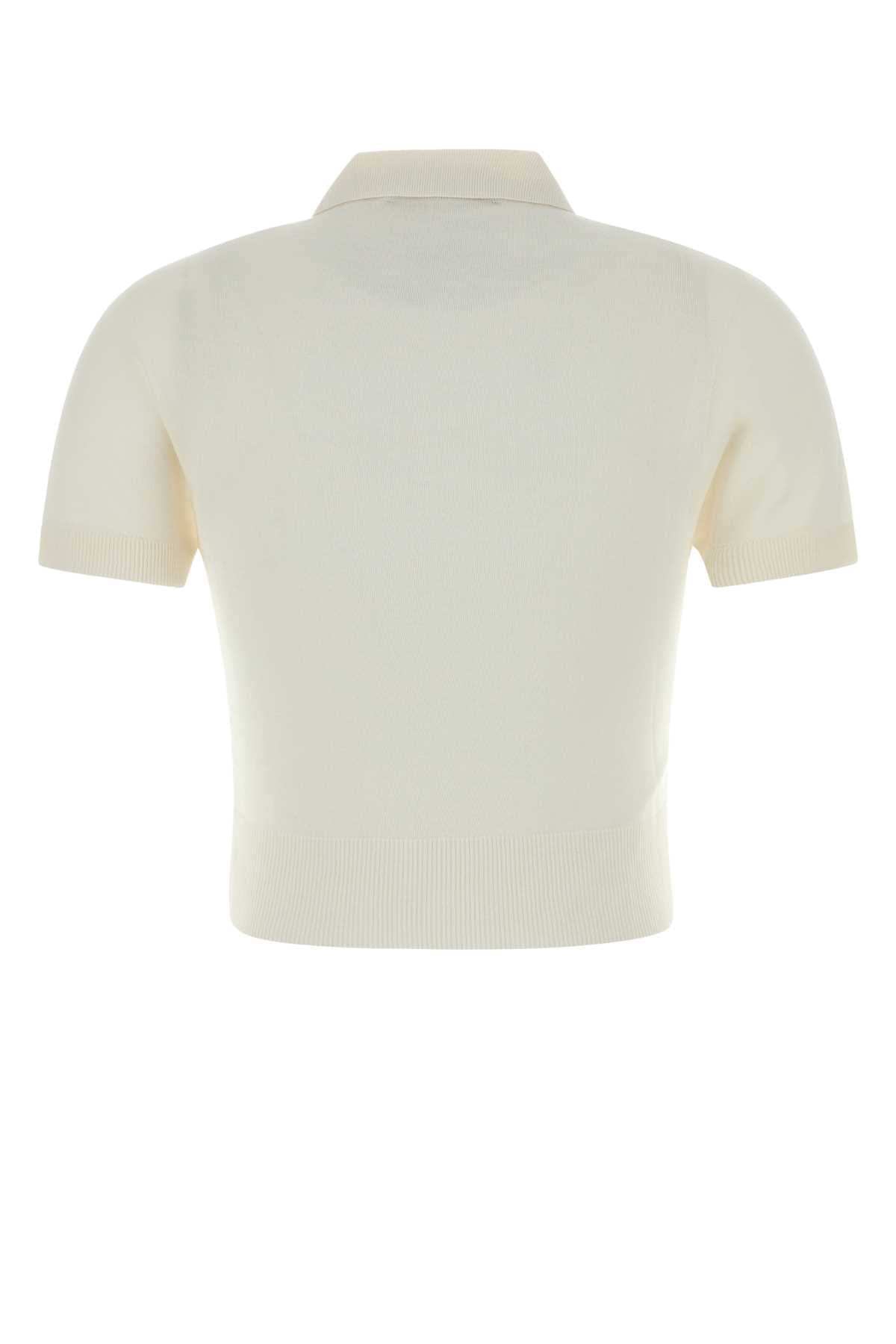 Dsquared Women White Knit Polo Shirt DSQUARED2