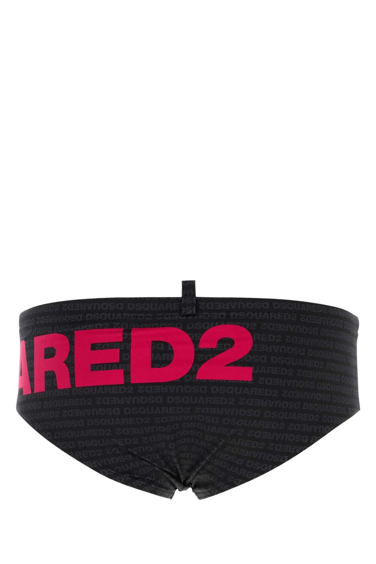 Dsquared Men Printed Stretch Nylon Swimming Brief DSQUARED2