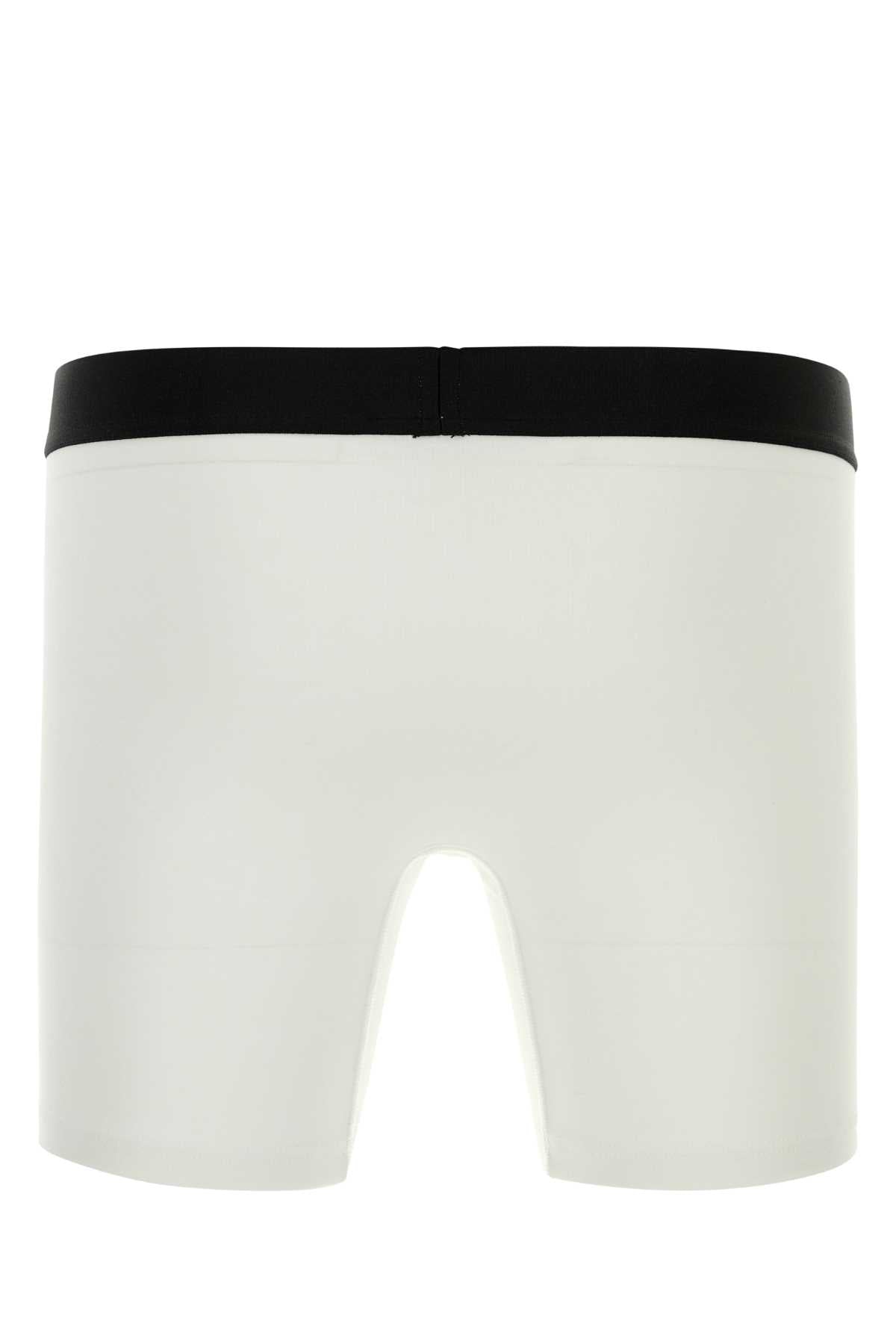 Dsquared Men White Stretch Cotton Boxer DSQUARED2