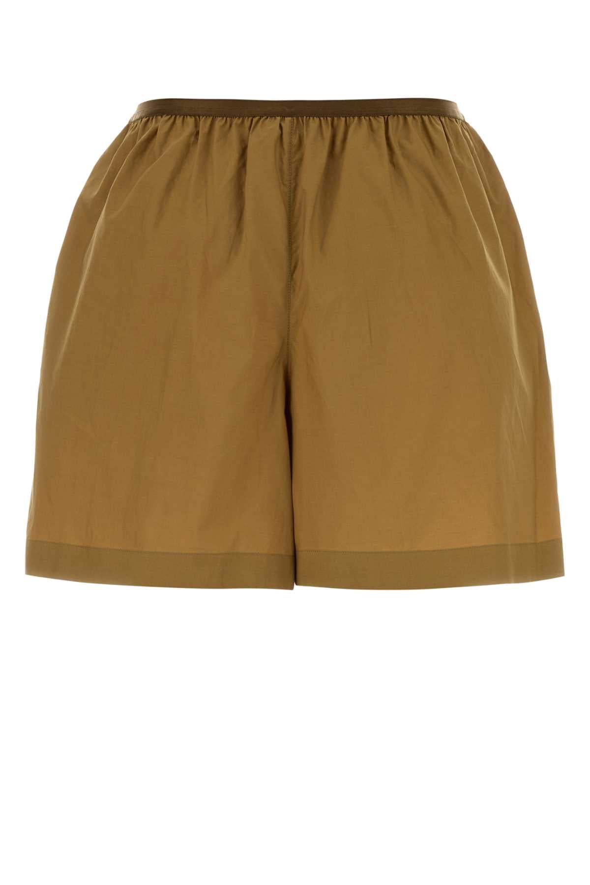 Lemaire Women Camel Poplin Shorts LEMAIRE