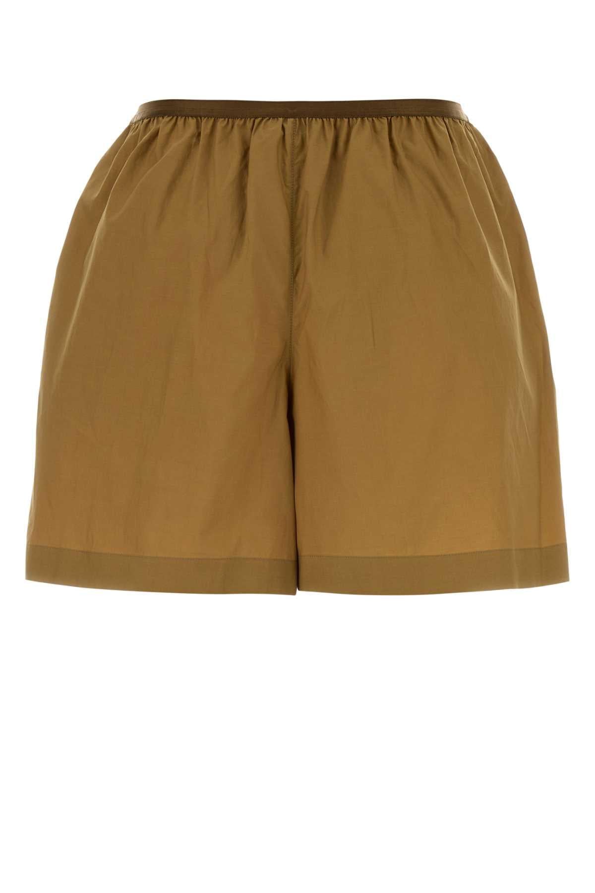 Lemaire Women Camel Poplin Shorts LEMAIRE