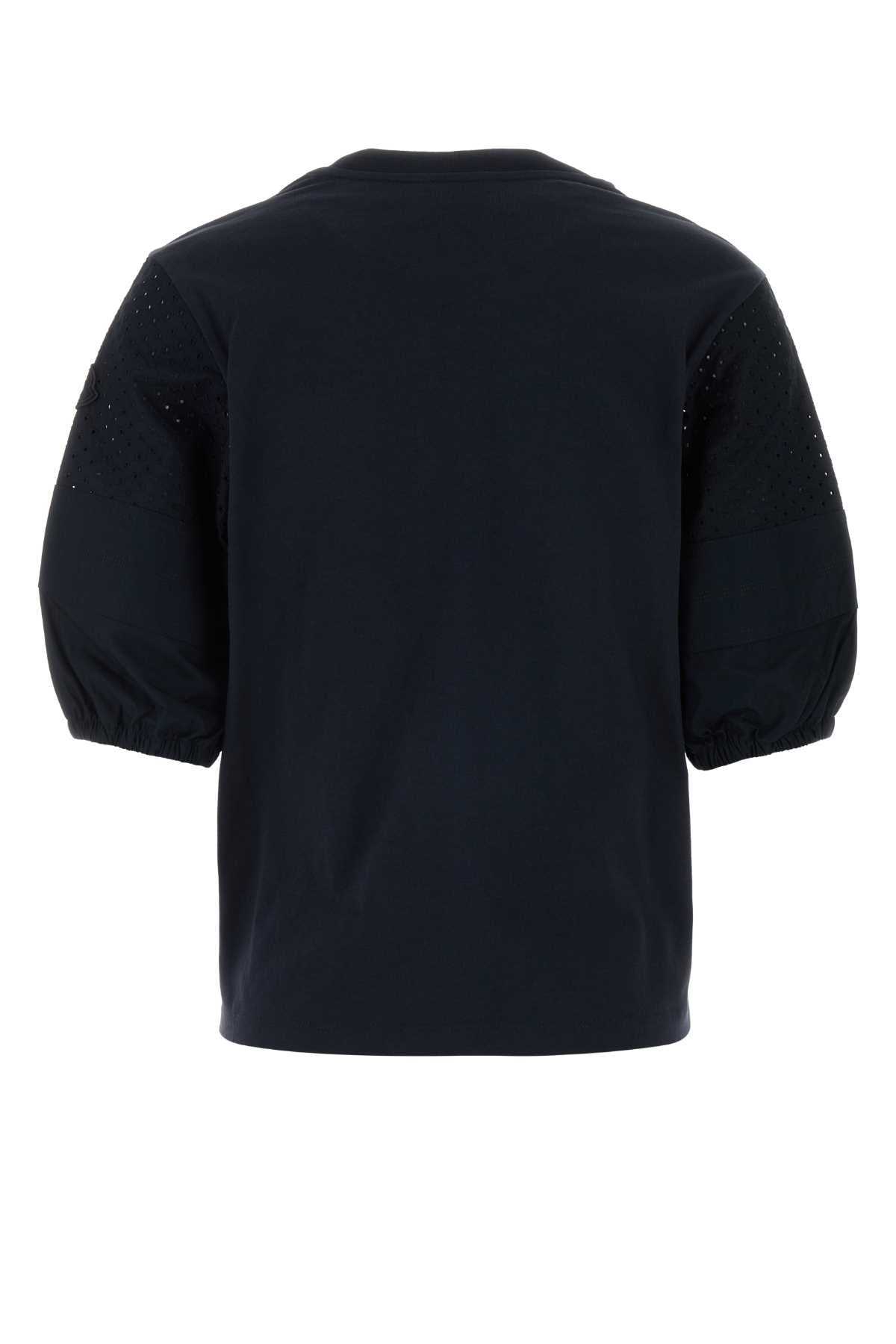 Moncler Women Navy Blue Cotton T-Shirt MONCLER