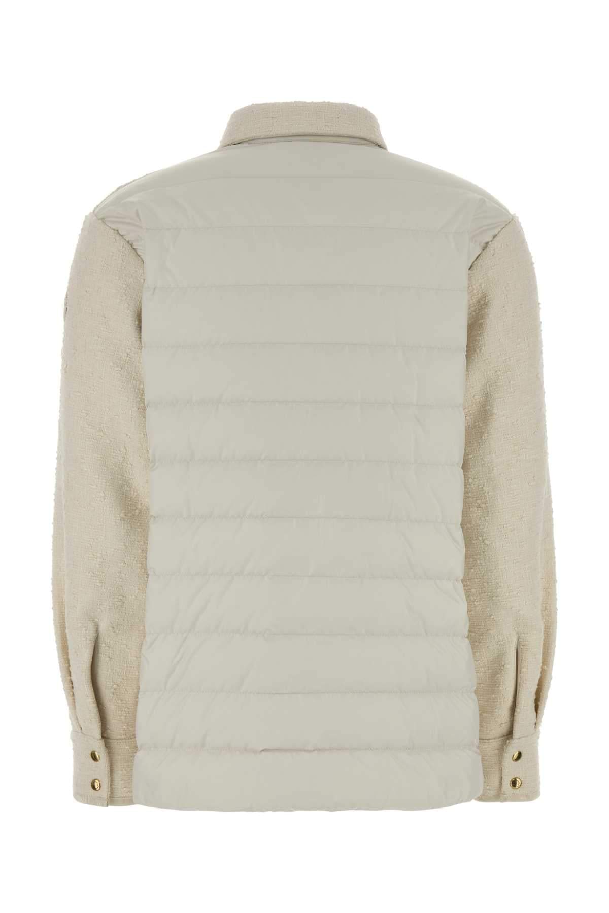 Moncler Women Ivory Boucle Down Jacket MONCLER