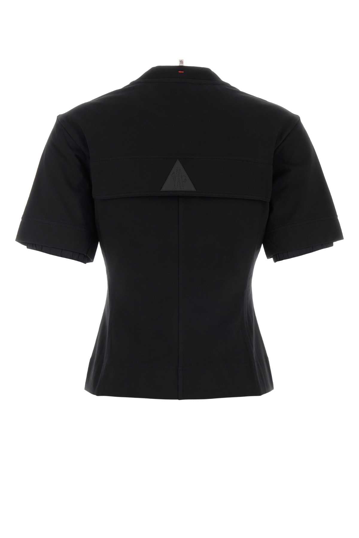Moncler Grenoble Women Black Stretch Cotton T-Shirt MONCLER GRENOBLE