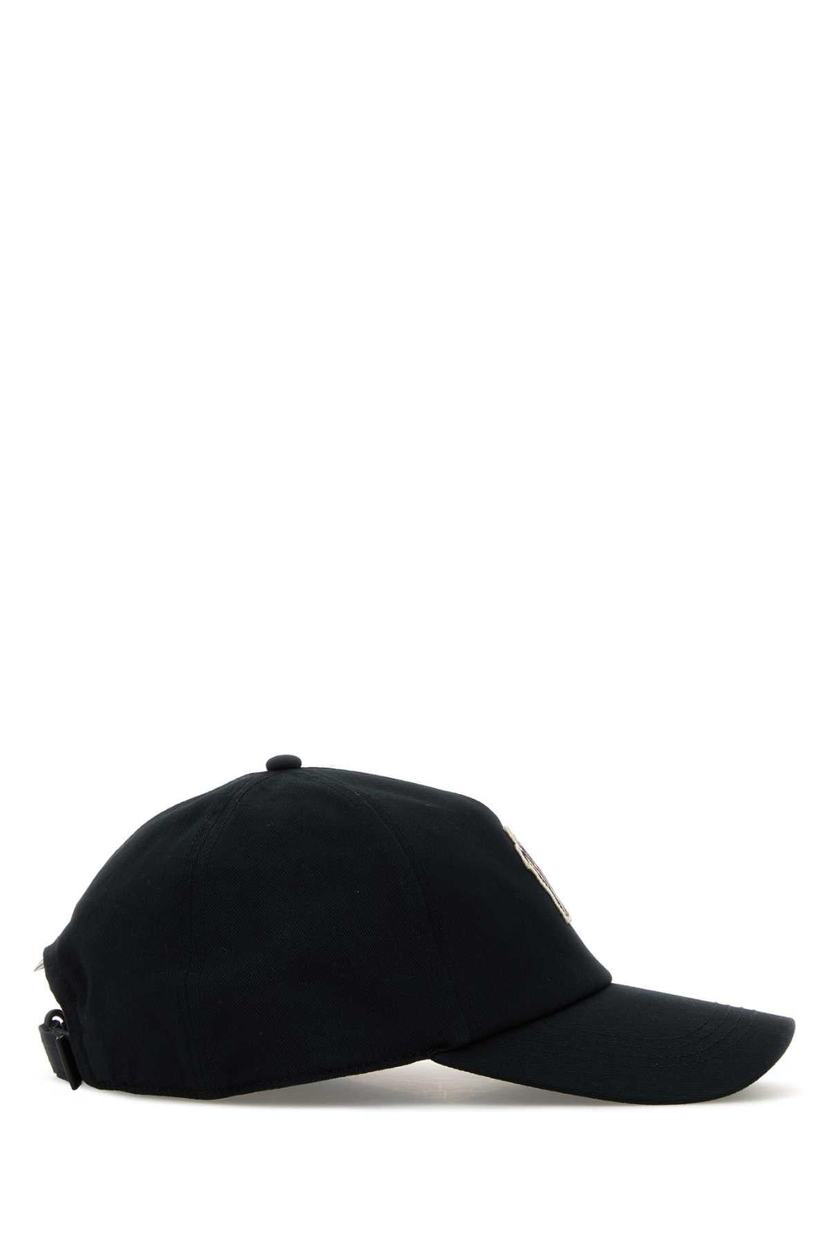 Moncler Grenoble Men Black Cotton Baseball Cap MONCLER GRENOBLE