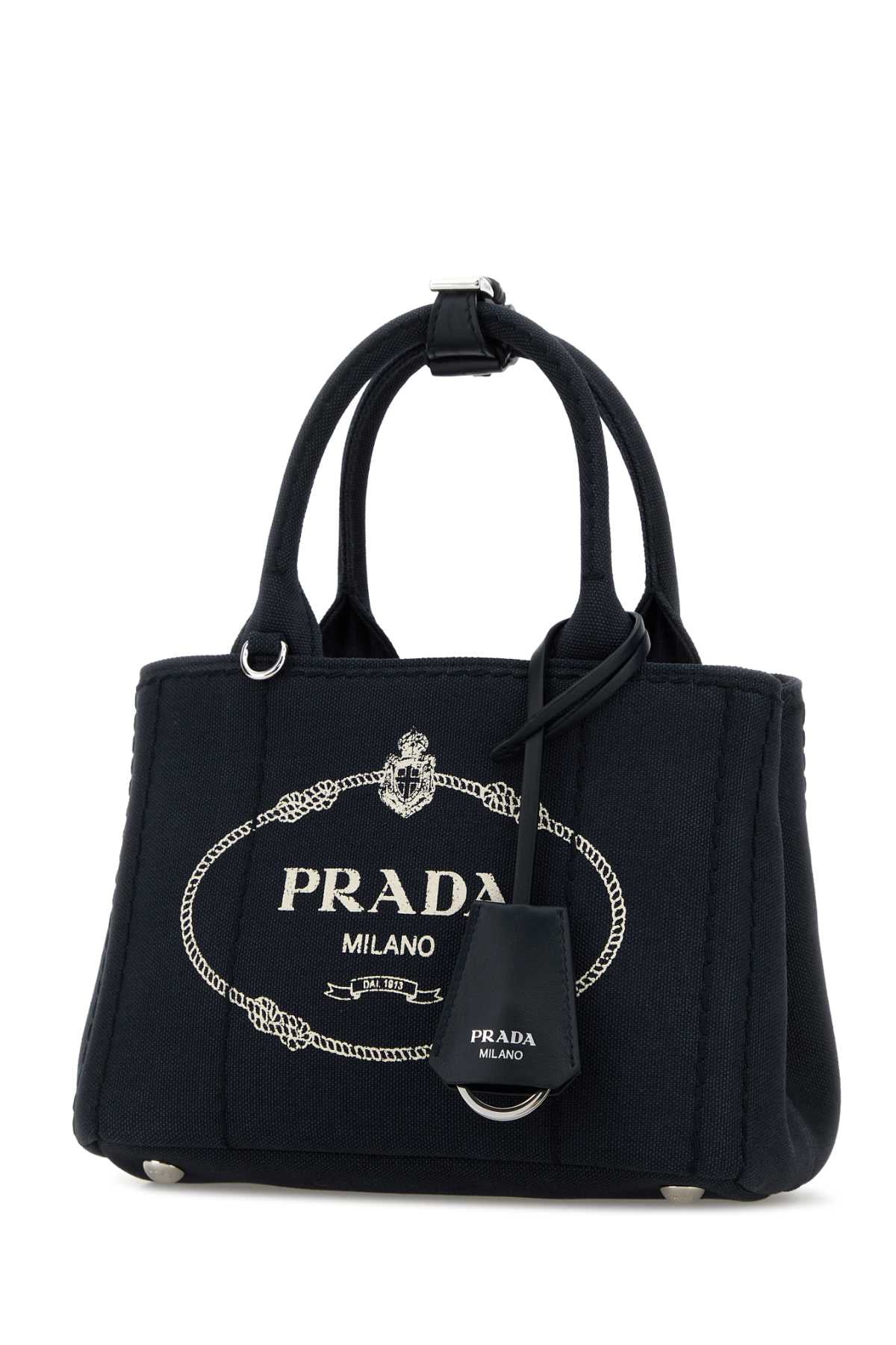 Prada Women Dark Blue Canvas Mini Prada Jardiniã¨Re Handbag PRADA