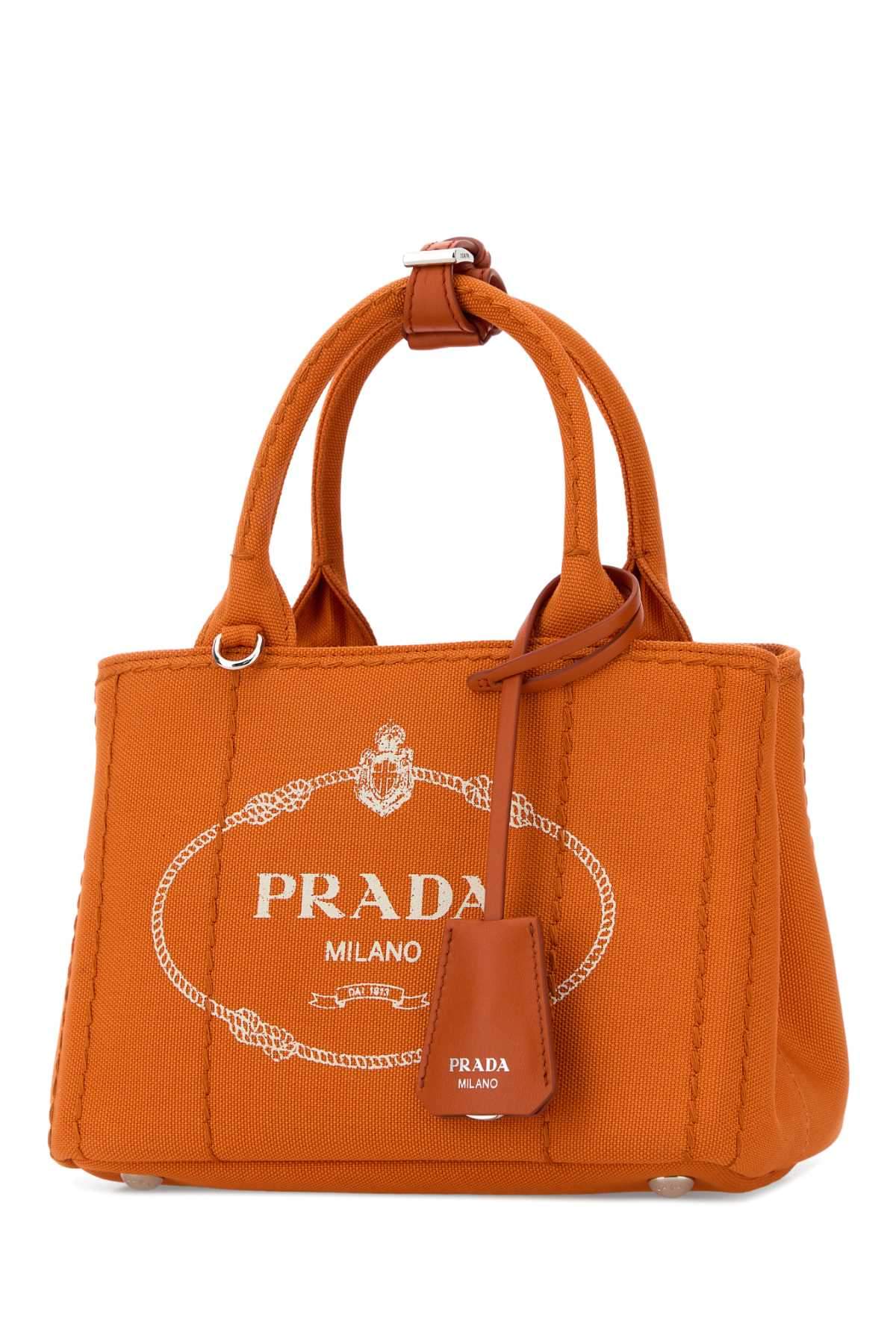Prada Women Orange Canvas Mini Prada Jardiniã¨Re Handbag PRADA