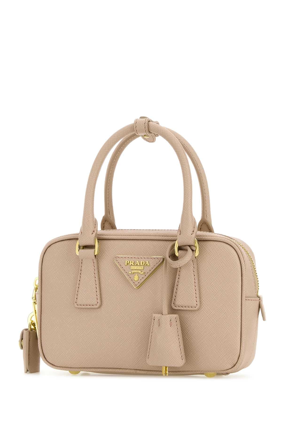 Prada Women Sand Leather Handbag