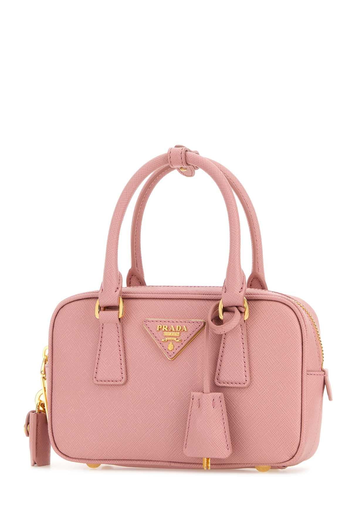 Prada Women Pink Leather Handbag