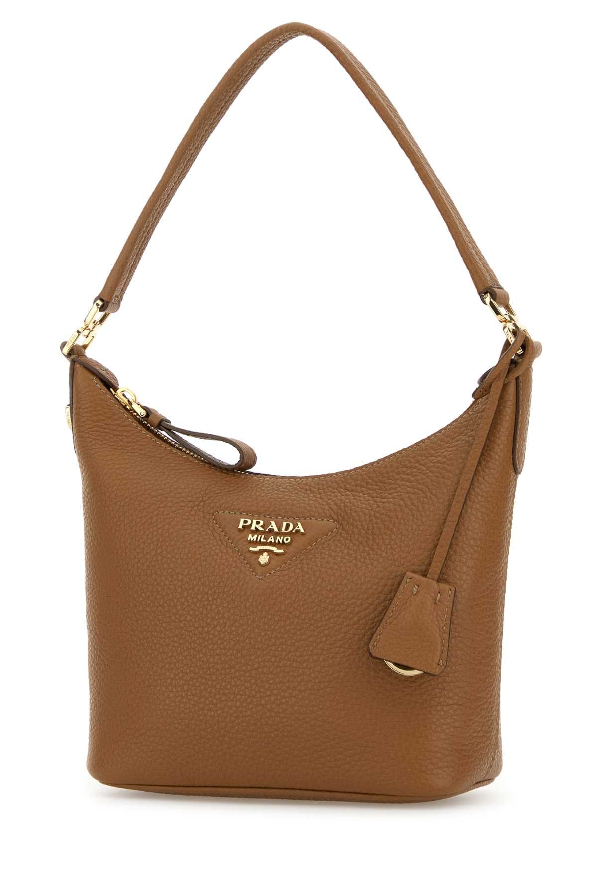 Prada Women Camel Leather Shoulder Bag PRADA