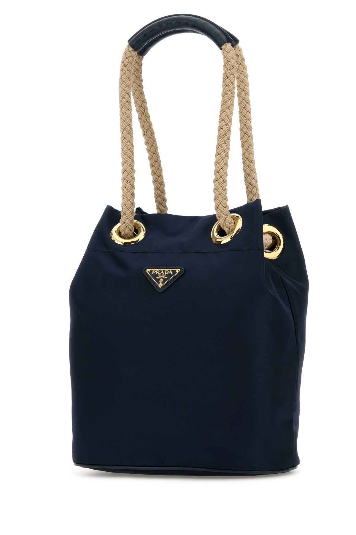Prada Women Navy Blue Re-Nylon Prada Mariner Bucket Bag PRADA