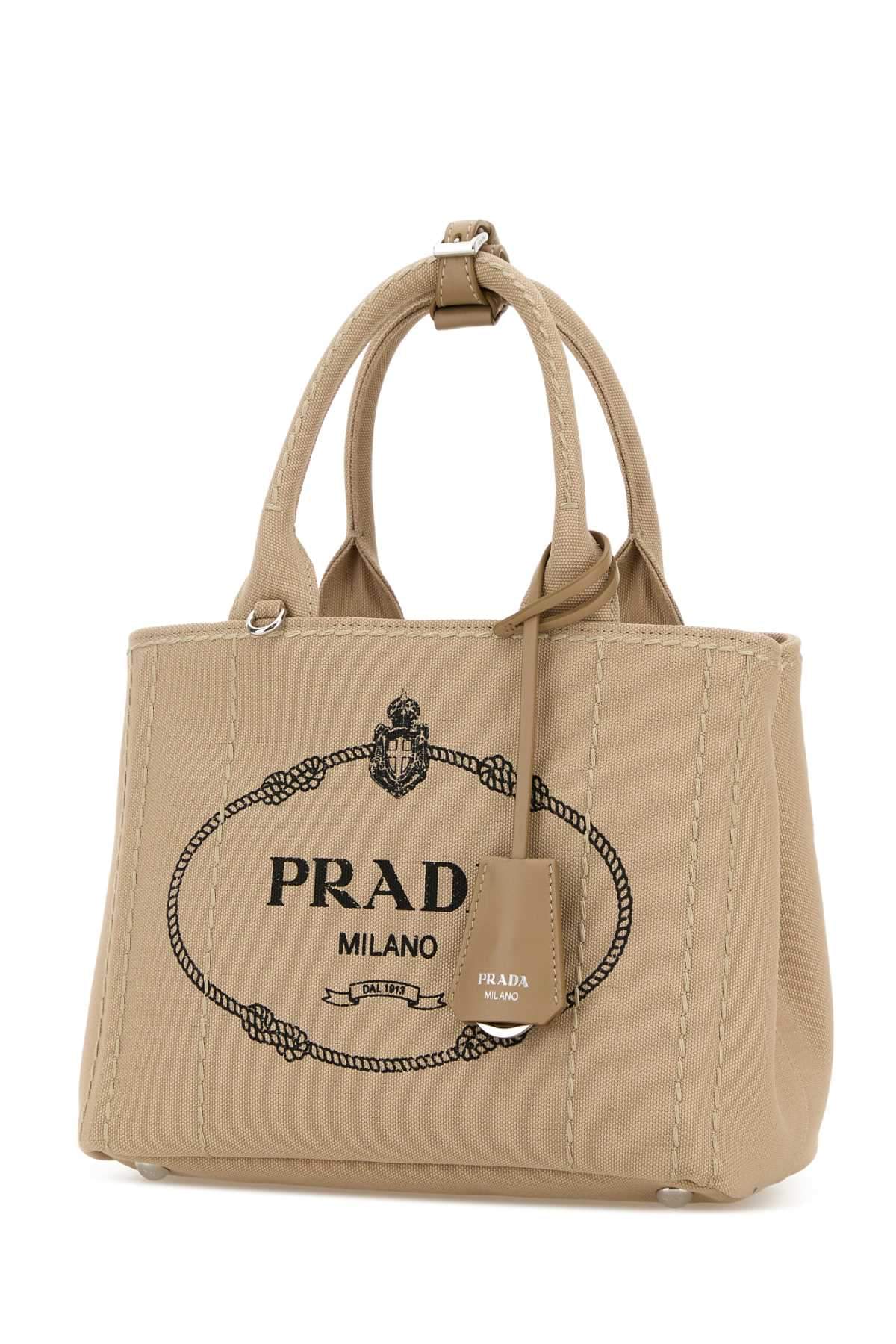 Prada Women Beige Canvas Small Prada Jardiniã¨Re Handbag PRADA