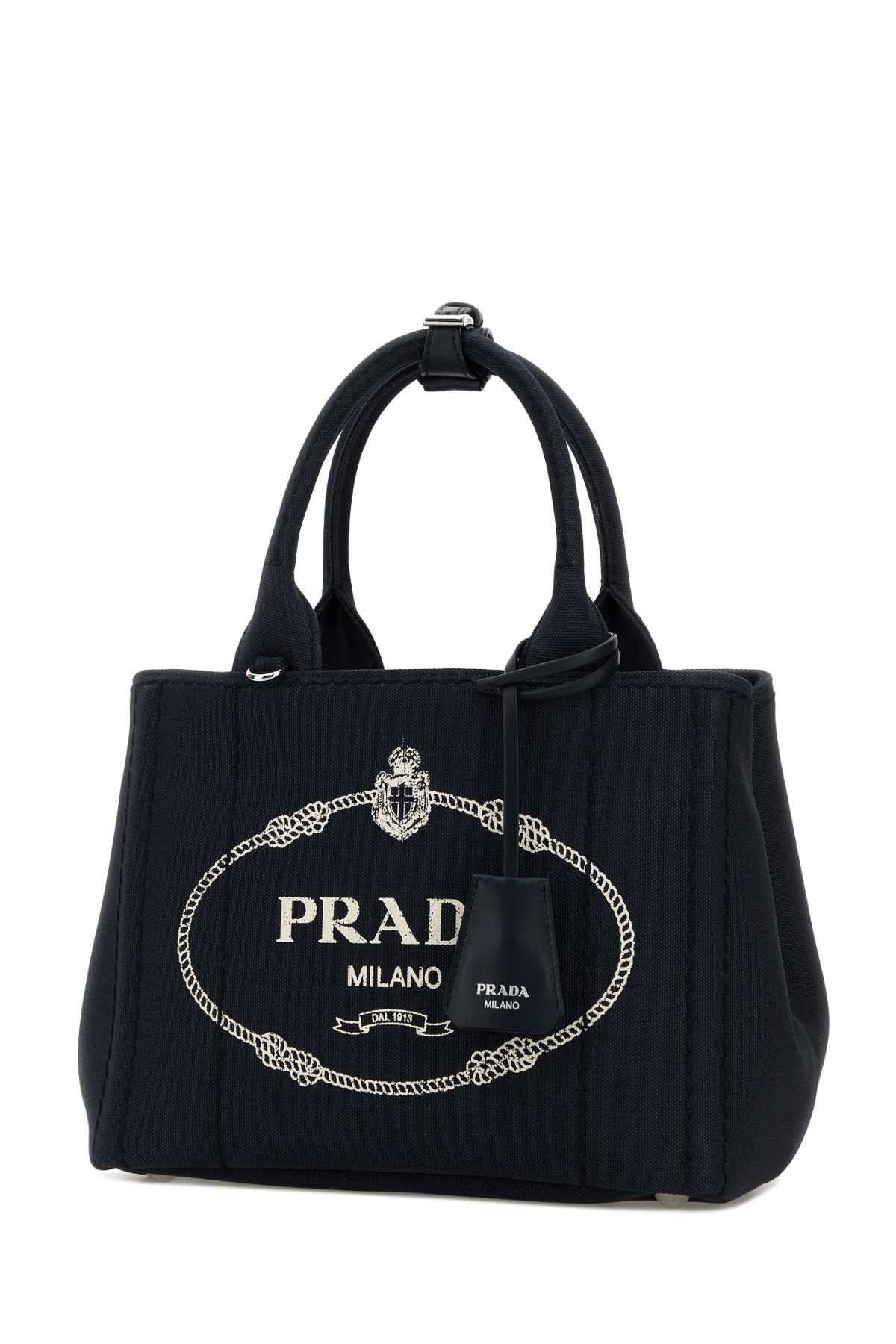 Prada Women Dark Blue Canvas Small Prada Jardiniã¨Re Handbag PRADA