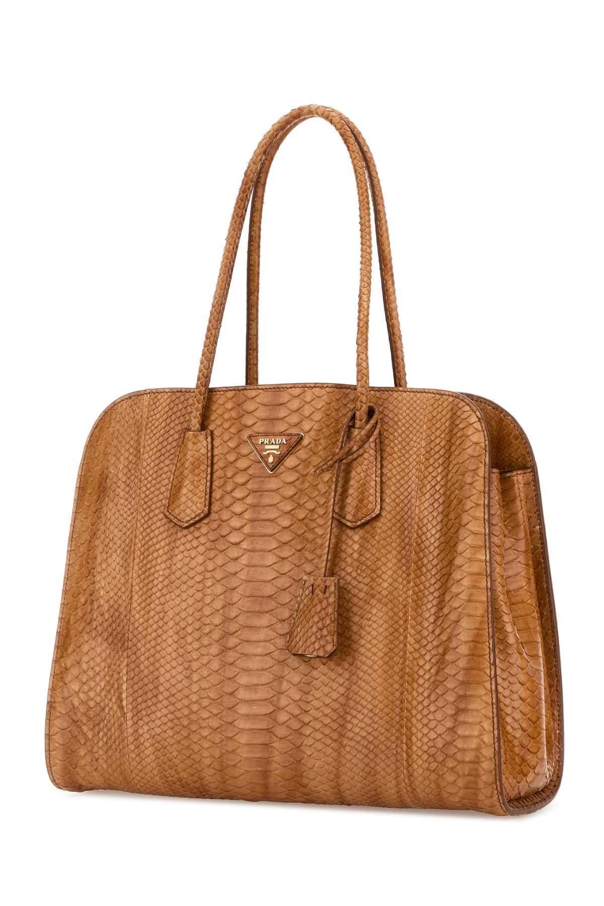 Prada Women Orange Leather Shopping Bag PRADA