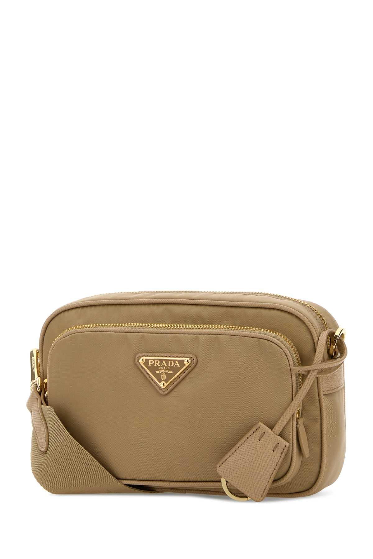 Prada Women Beige Re-Nylon Crossbody Bag PRADA