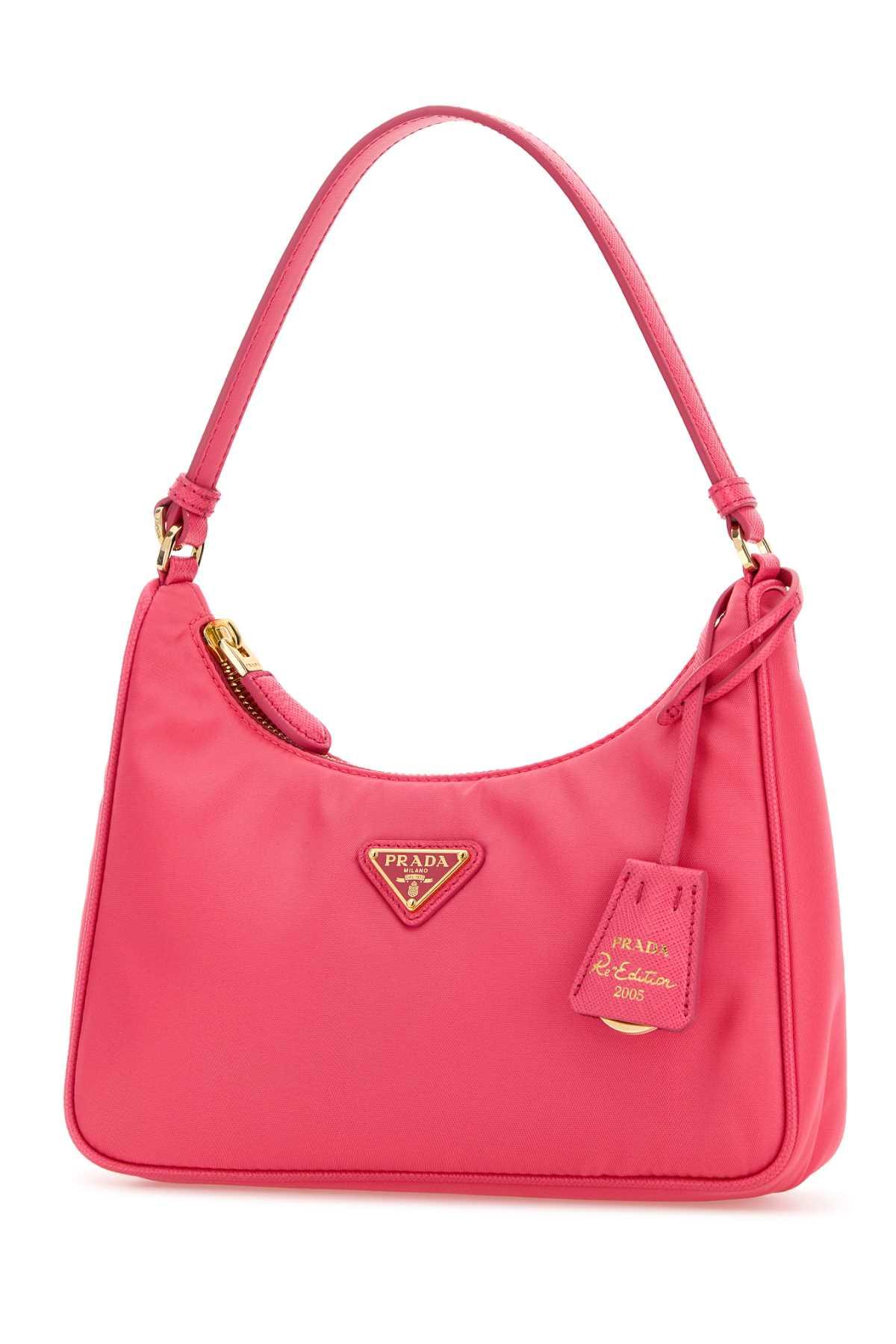 Prada Women Fluo Pink Re-Nylon Prada Re-Edition 2005 Shoulder Bag PRADA
