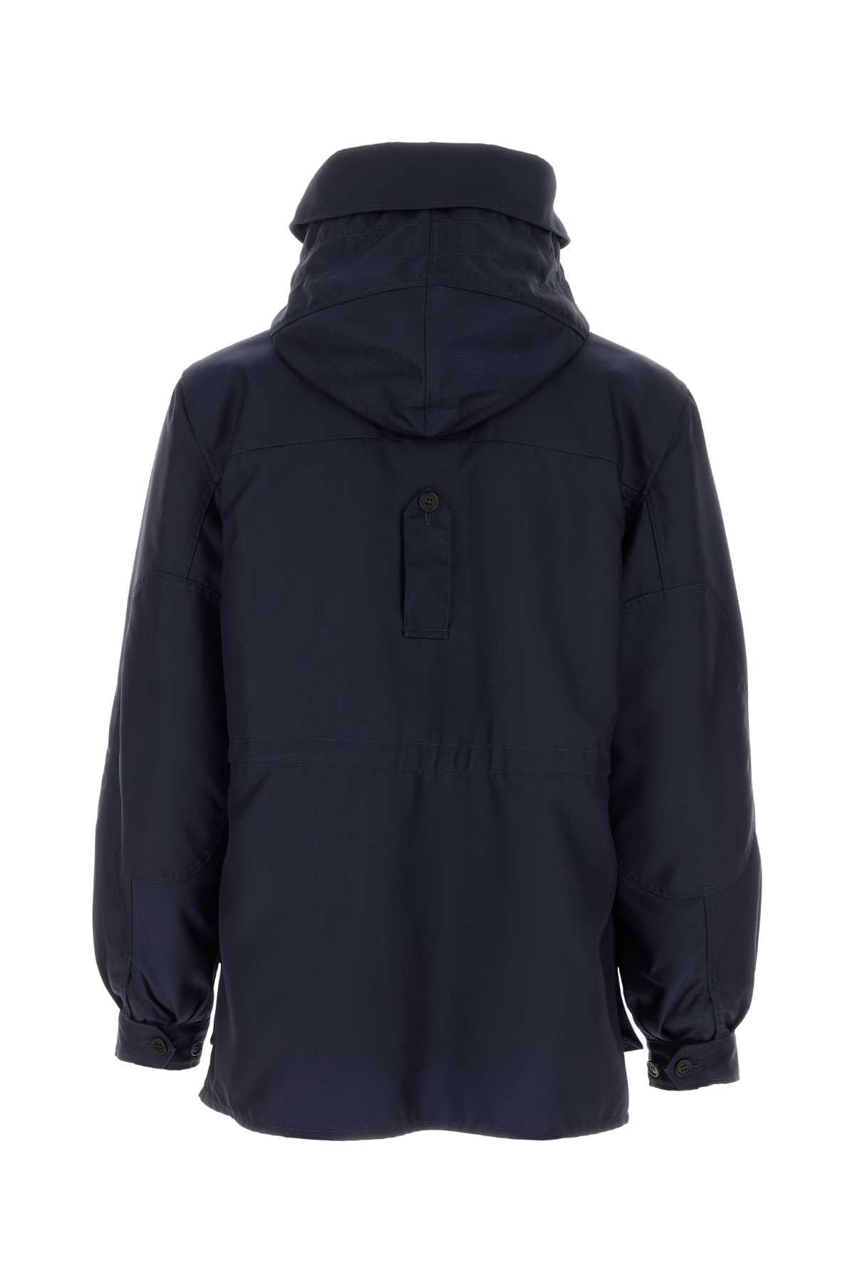 Prada Men Navy Blue Wool Blend Jacket PRADA