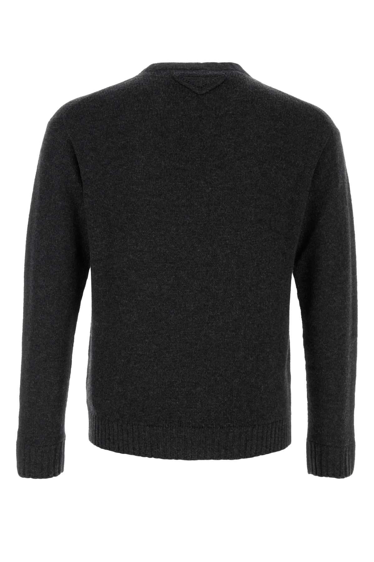 Prada Men Charcoal Cashmere Blend Sweater PRADA