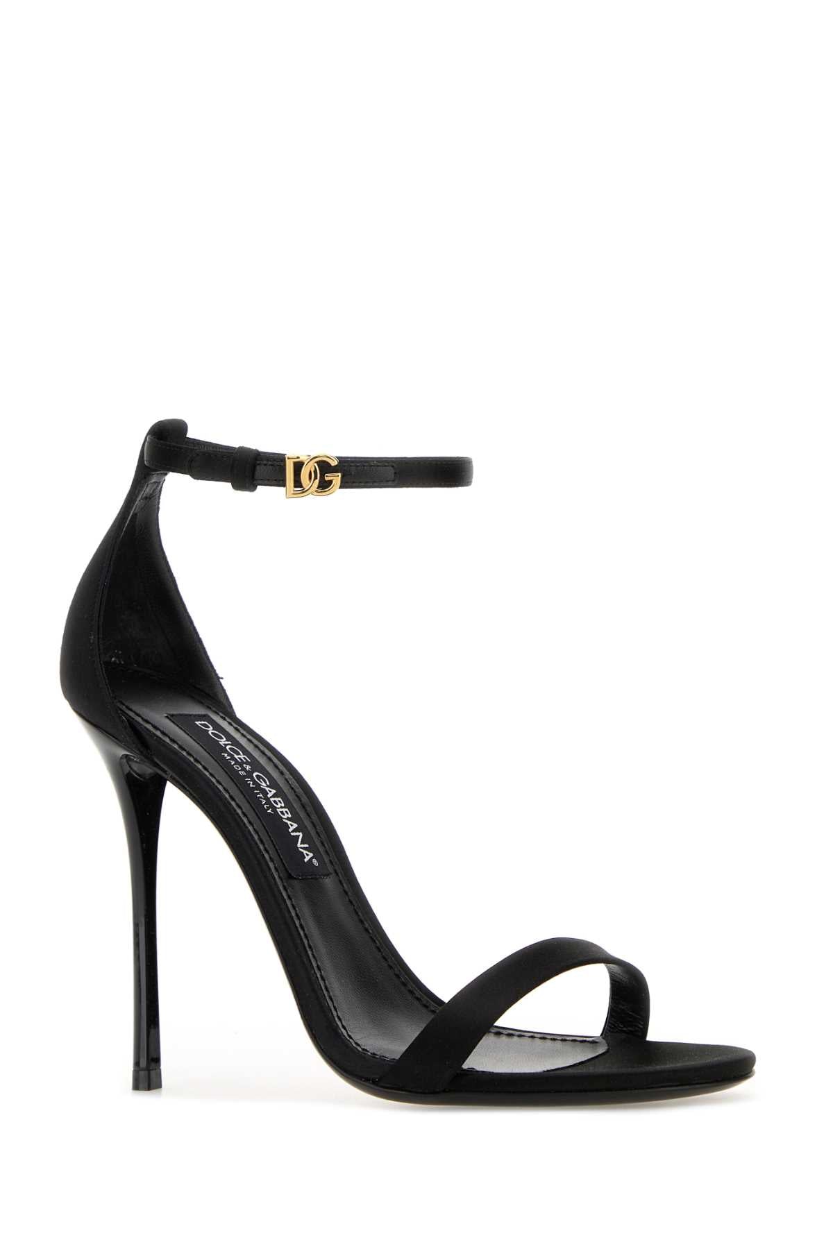 Dolce & Gabbana Women Black Satin Sandals