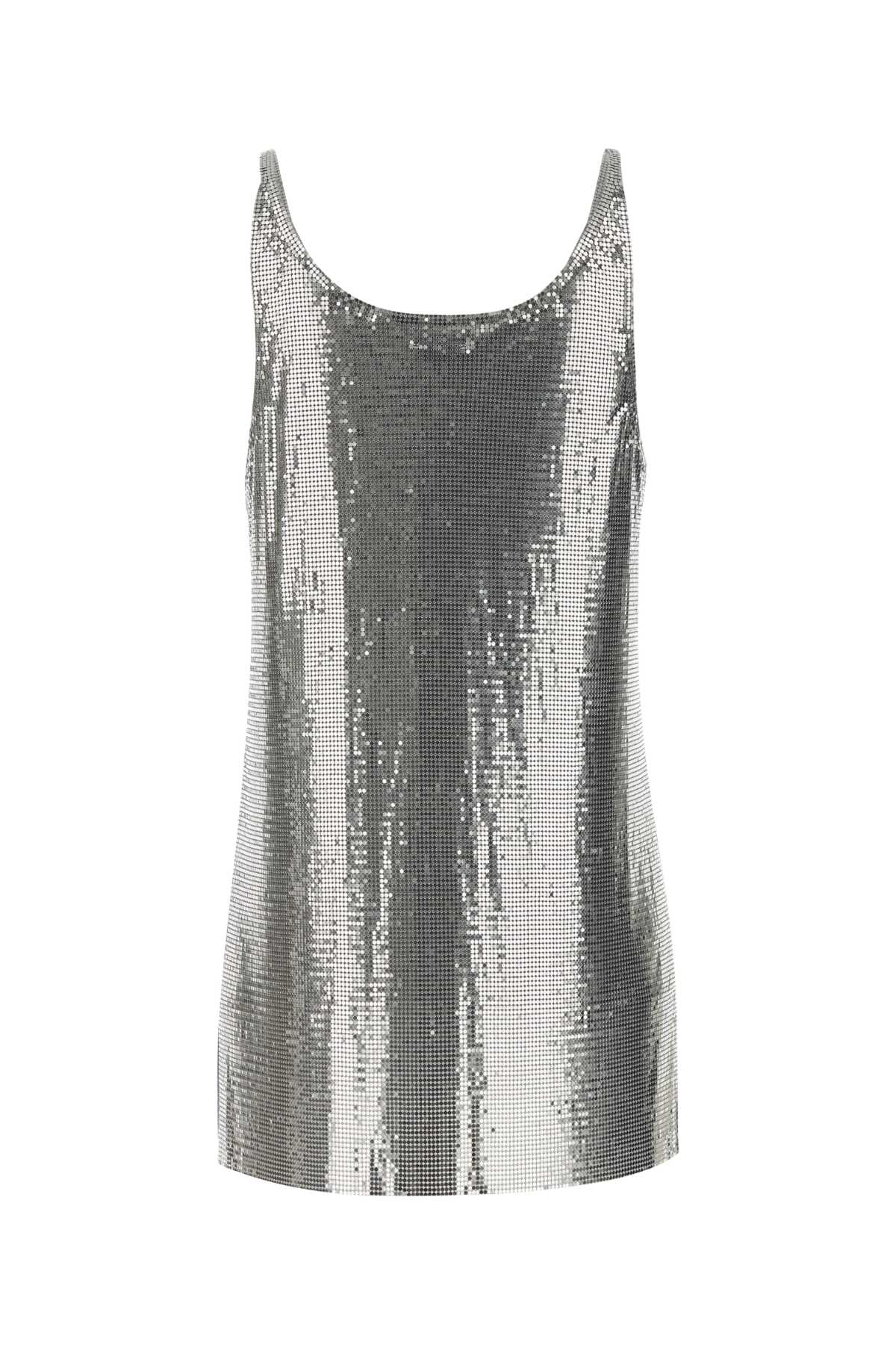 Rabanne Women Silver Metal Knit Top PACO RABANNE