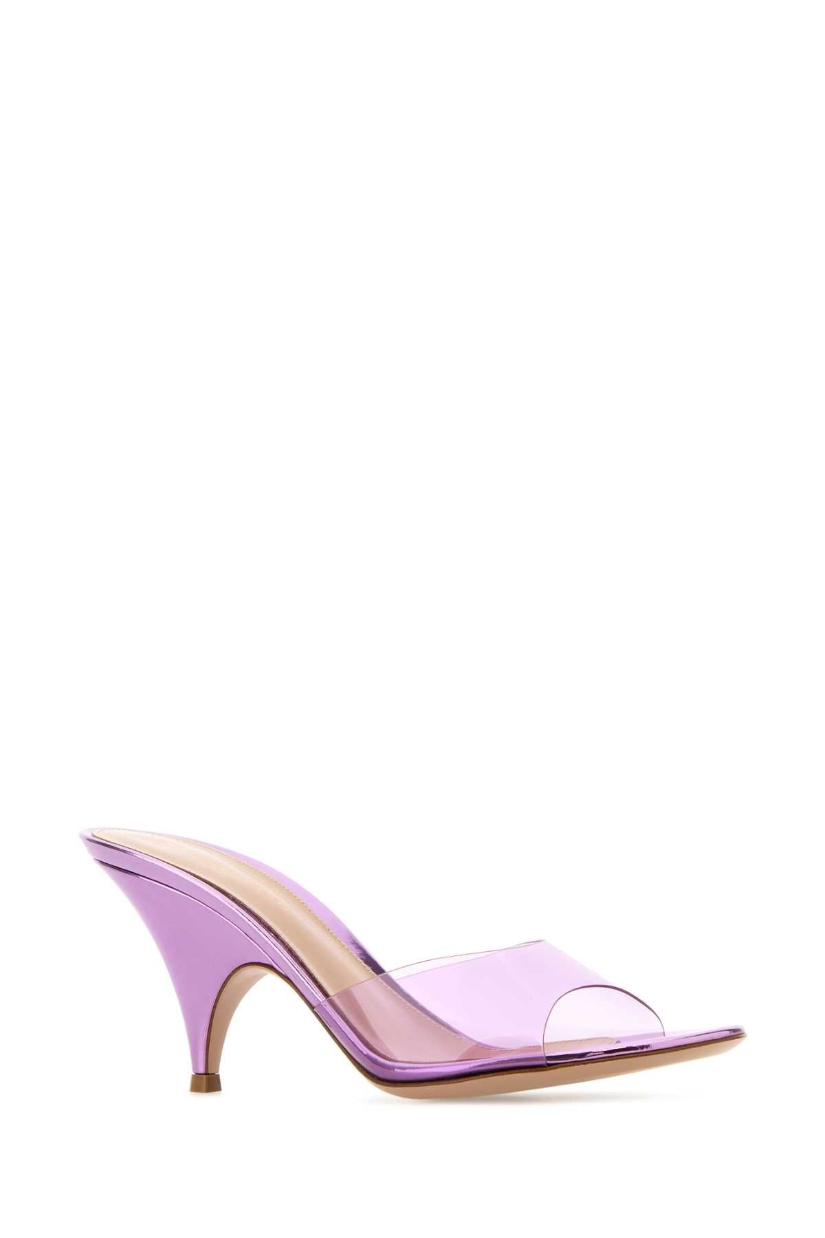 Gianvito Rossi Women Lilac Pvc Sofia Mules GIANVITO ROSSI