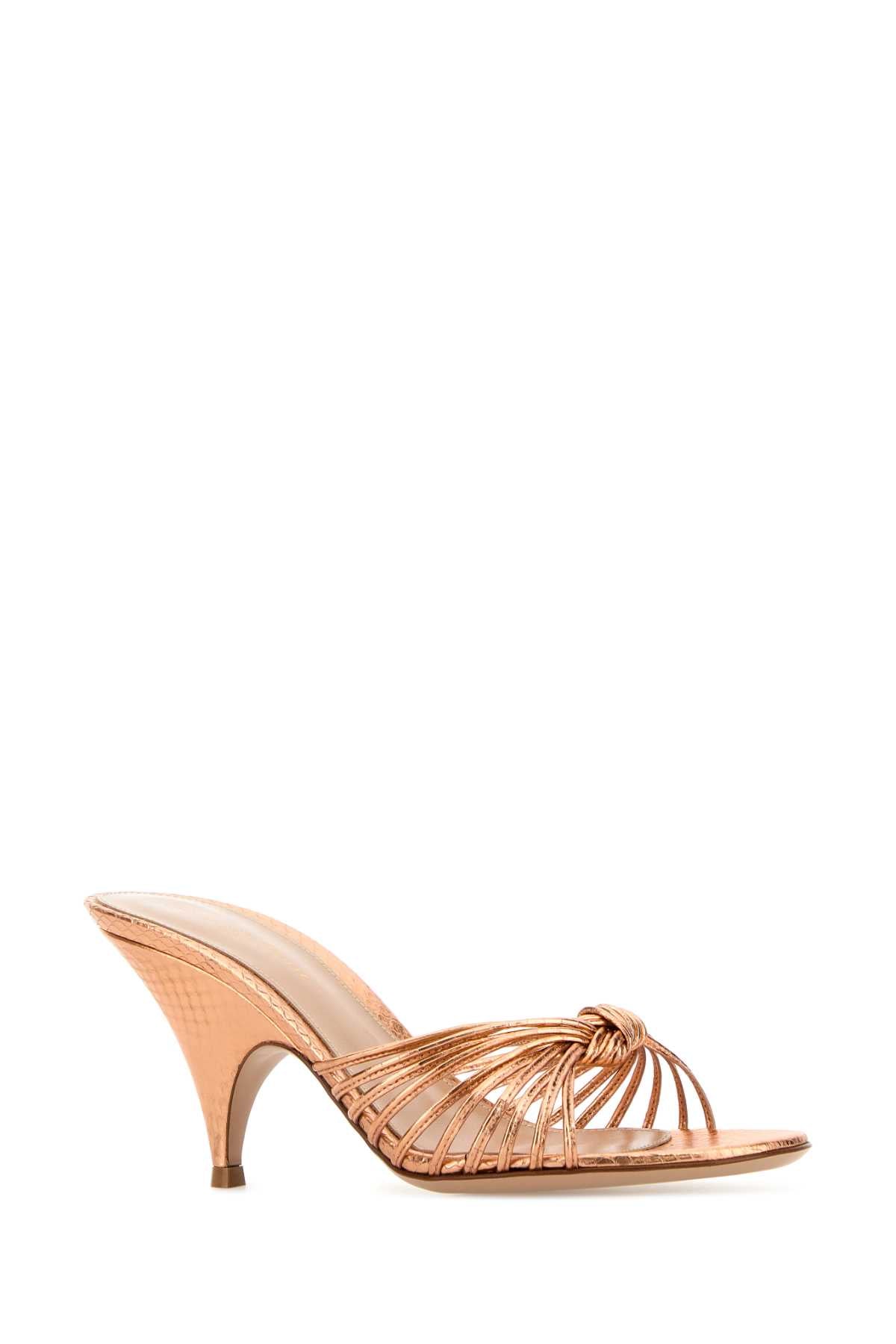 Gianvito Rossi Women Orange Leather Mal㨠Mules GIANVITO ROSSI