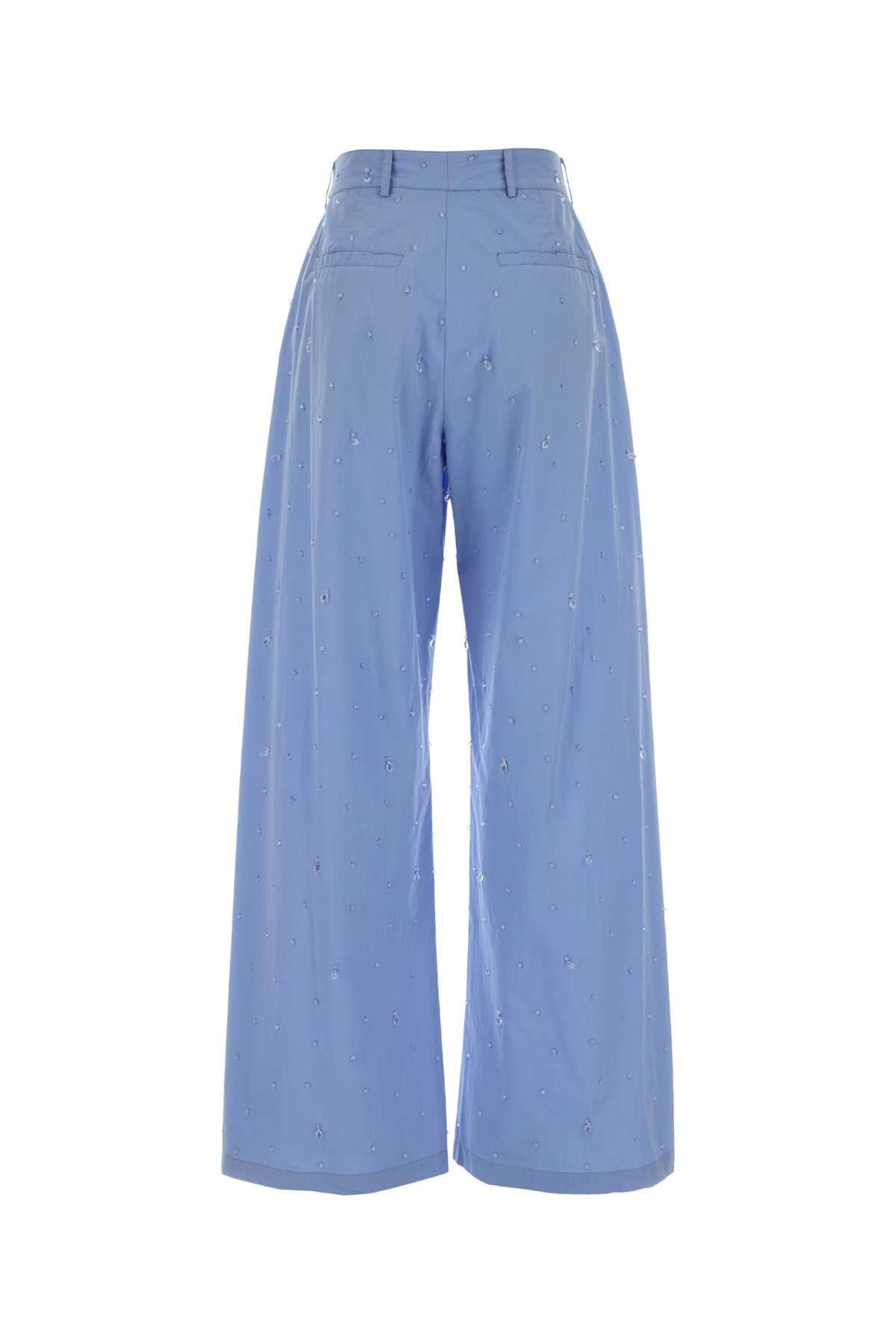 Giuseppe Di Morabito Women Powder Light-Blue Poplin Wide-Leg Pant GIUSEPPE DI MORABITO