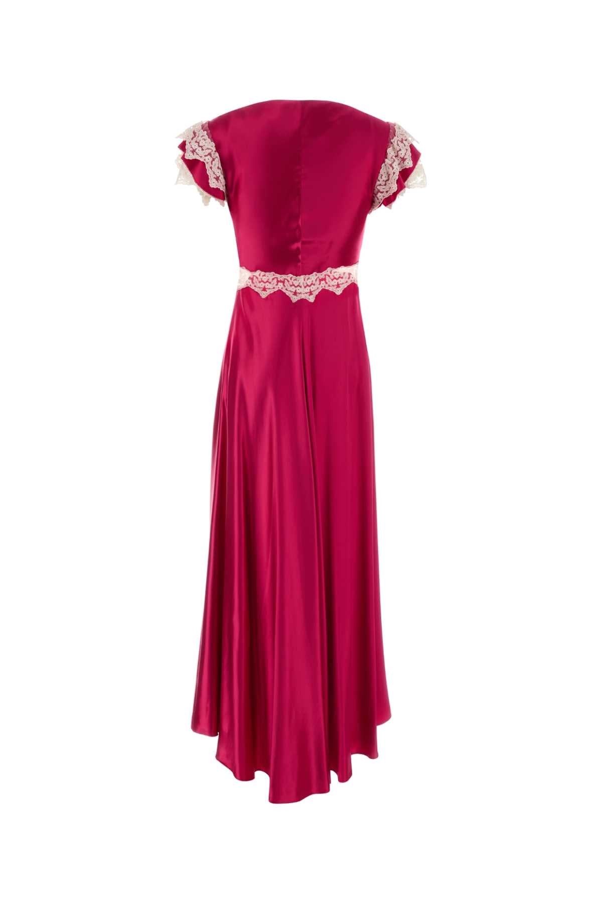 Alberta Ferretti Women Fuchsia Satin Long Dress ALBERTA FERRETTI