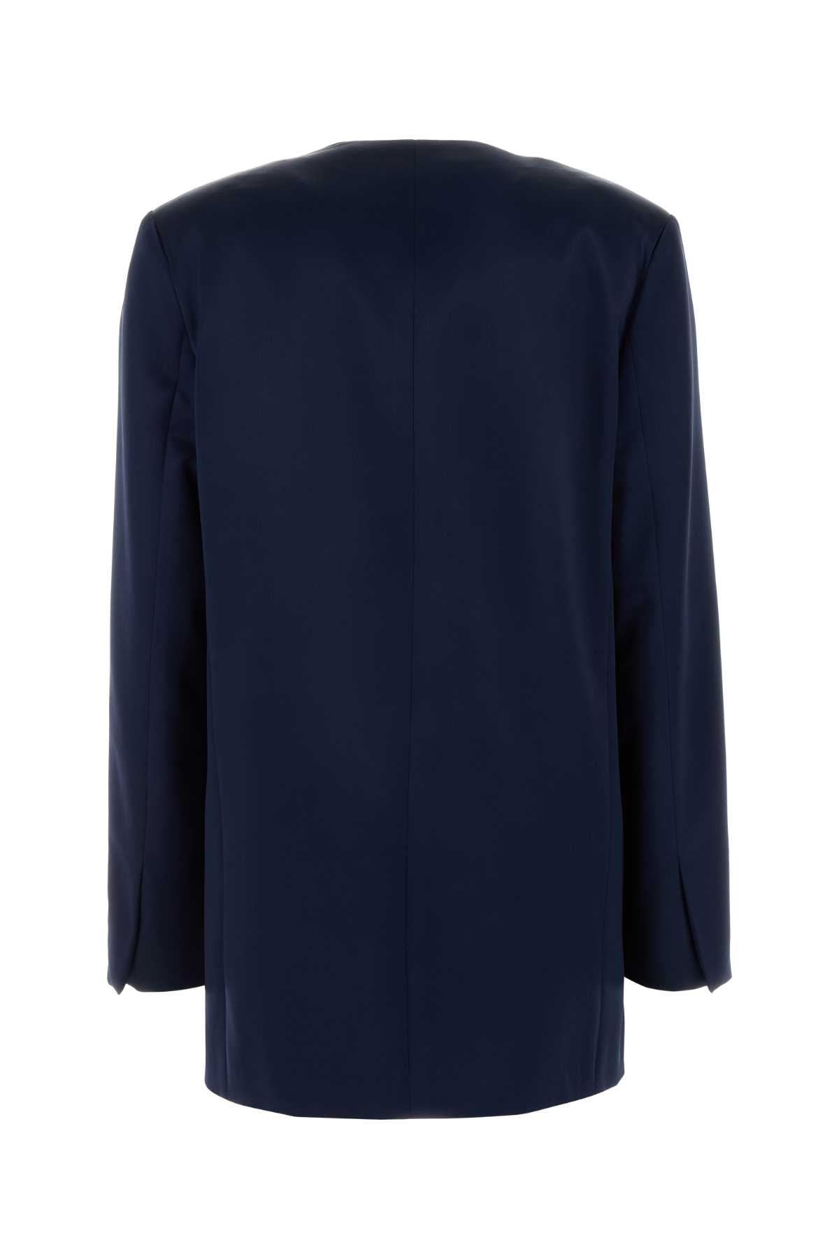 Alberta Ferretti Women Navy Blue Satin Blazer ALBERTA FERRETTI
