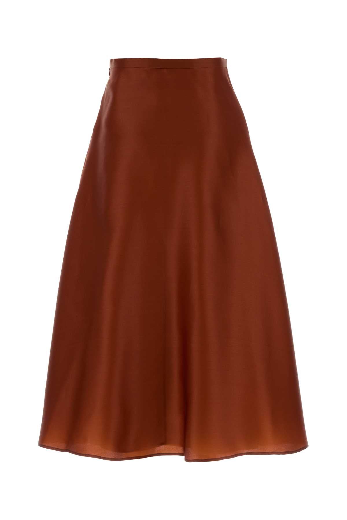 Alberta Ferretti Women Brick Silk Skirt ALBERTA FERRETTI
