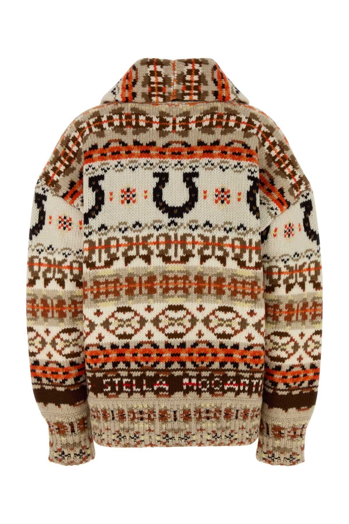 Stella Mccartney Women Embroidered Wool Fair Isle Oversize Cardigan