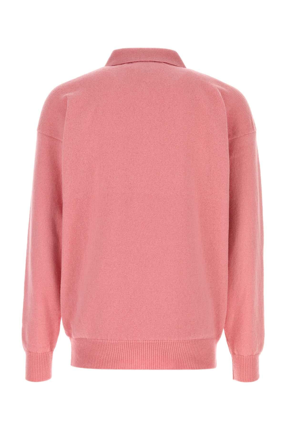 Jw Anderson Men Pink Wool Polo Shirt J.W. ANDERSON