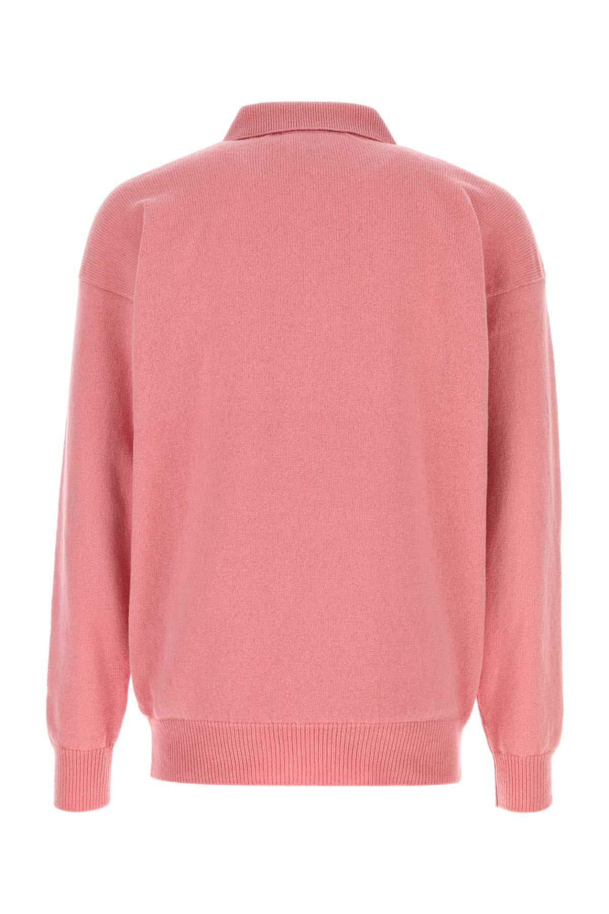 Jw Anderson Men Pink Wool Polo Shirt J.W. ANDERSON