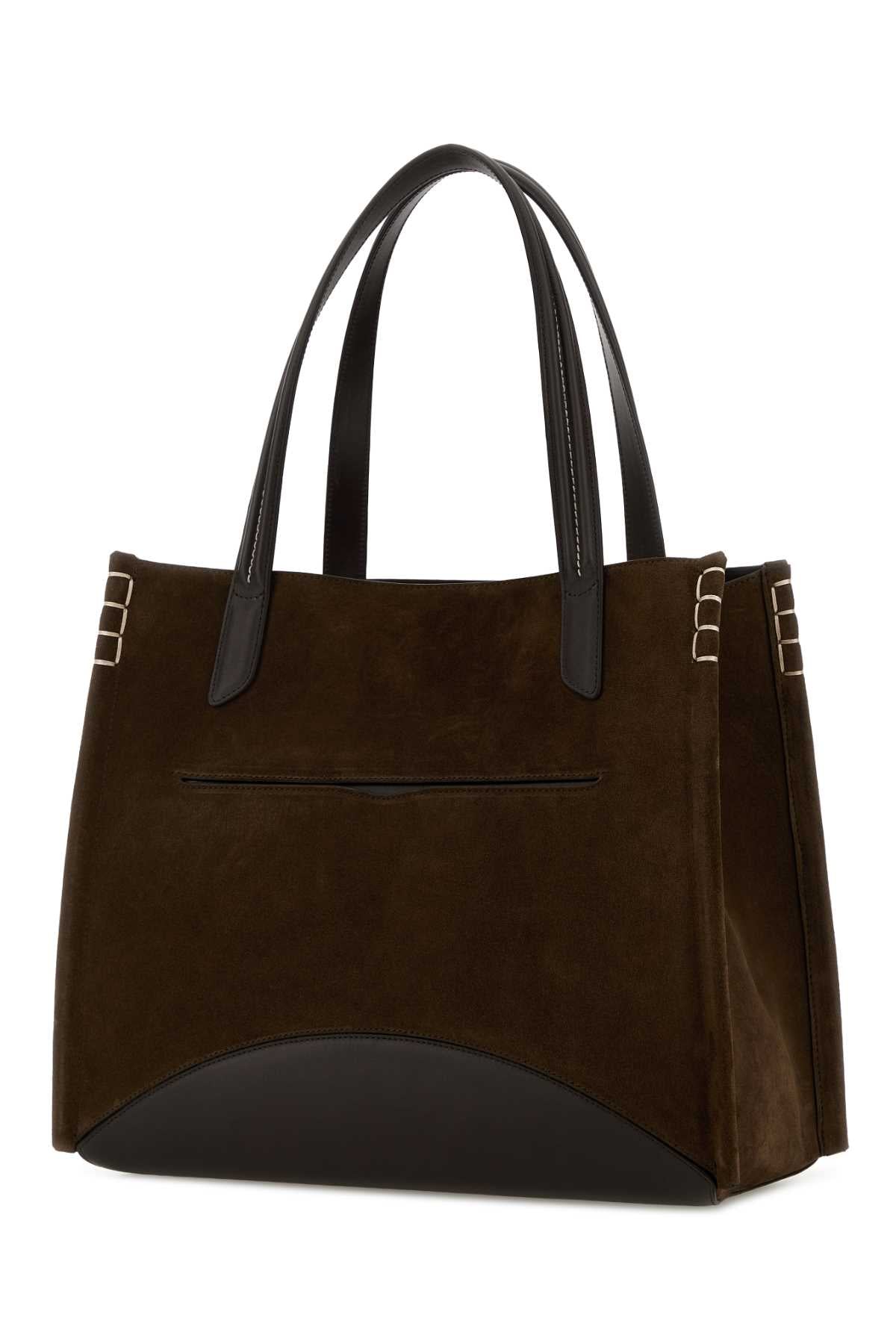 Jw Anderson Women Brown Suede Loafer Shopping Bag J.W. ANDERSON