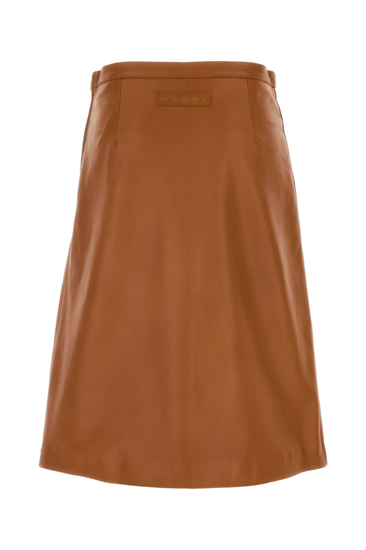 Marni Women Caramel Leather Skirt MARNI
