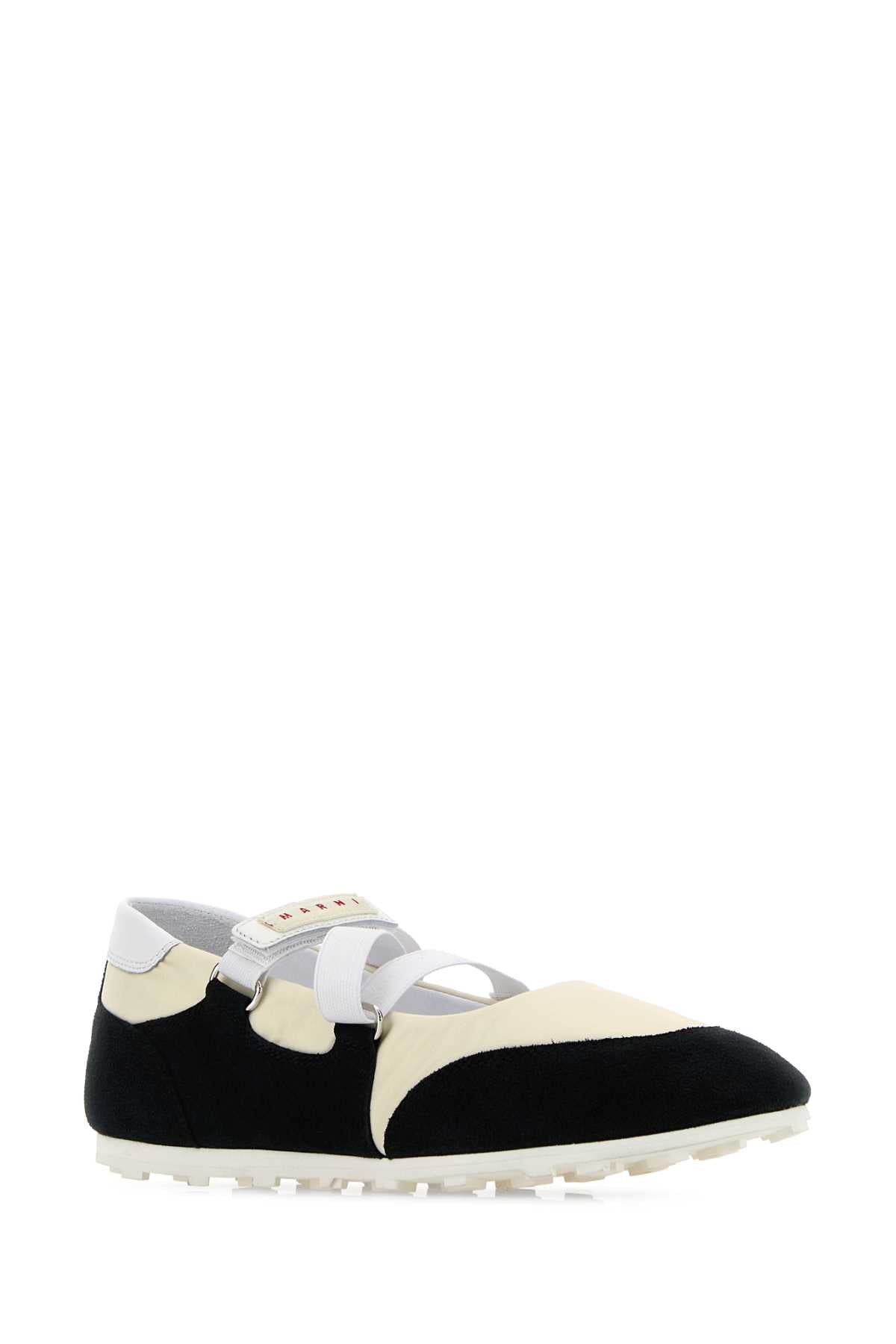 Marni Women Two-Tone Suede And Fabric Ballerinas MARNI