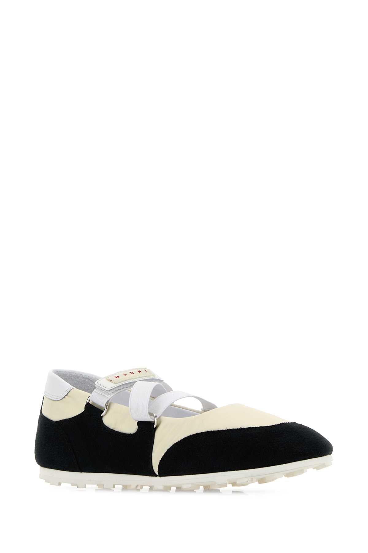 Marni Women Two-Tone Suede And Fabric Ballerinas MARNI