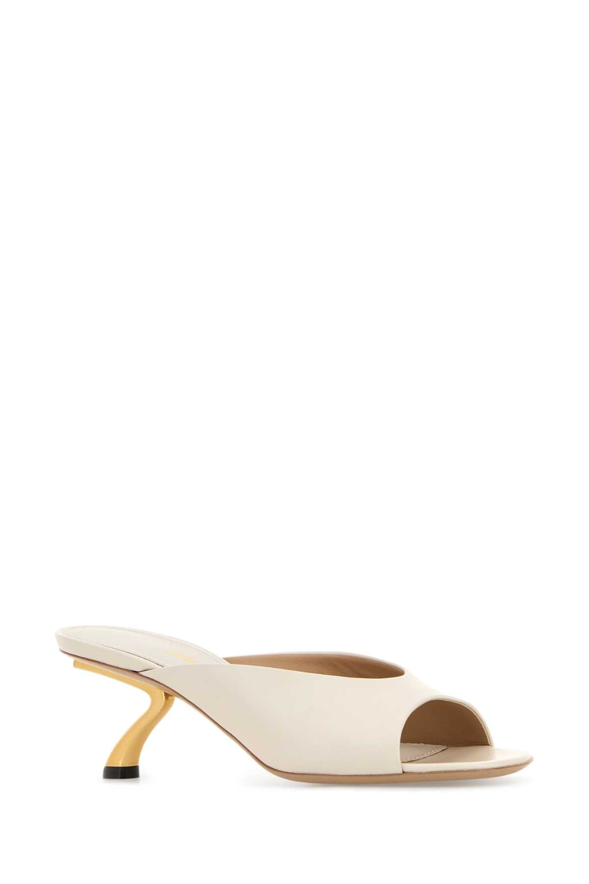 Salvatore Ferragamo Women Ivory Leather Igea Mules FERRAGAMO