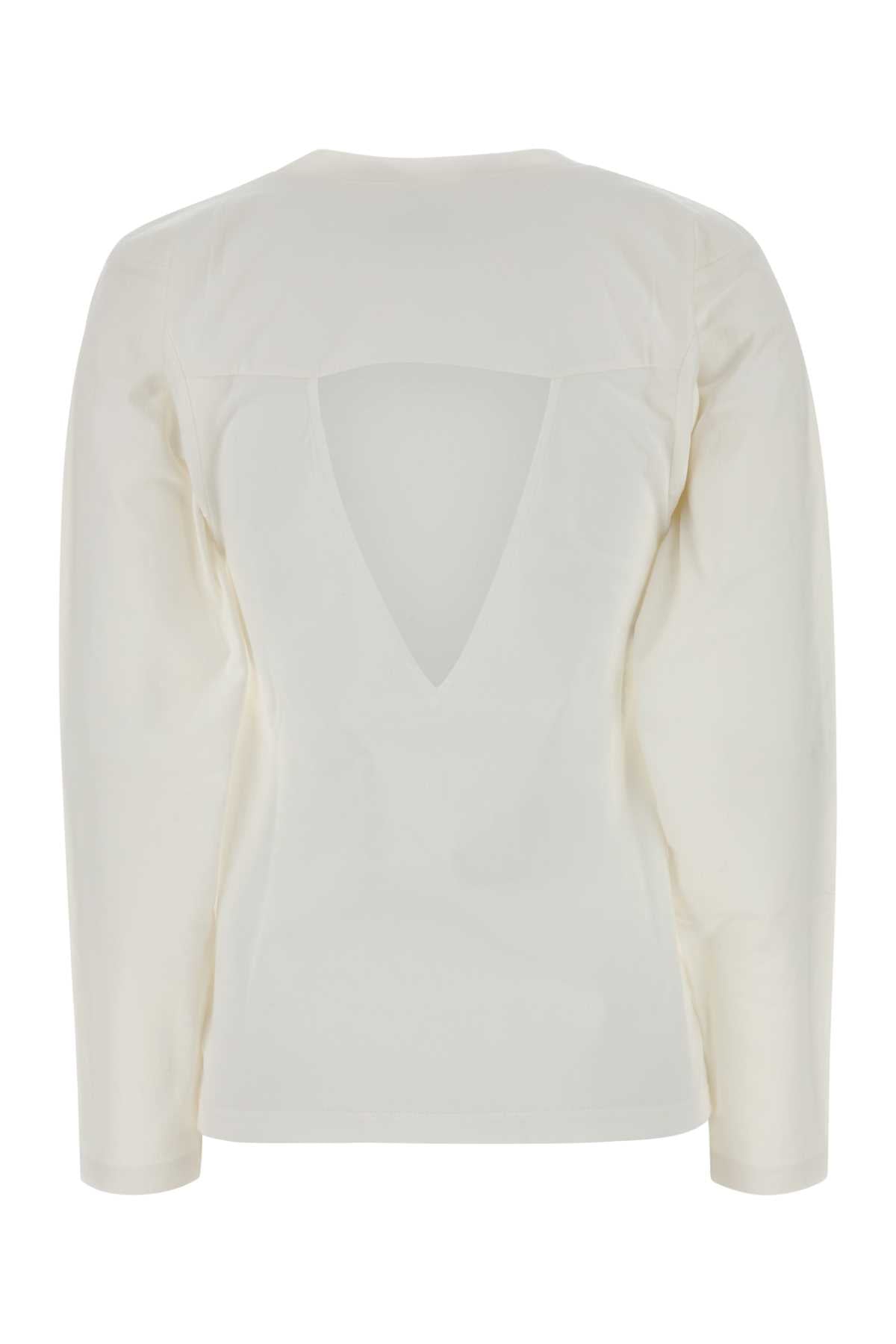 Jil Sander Women White Cotton T-Shirt JIL SANDER