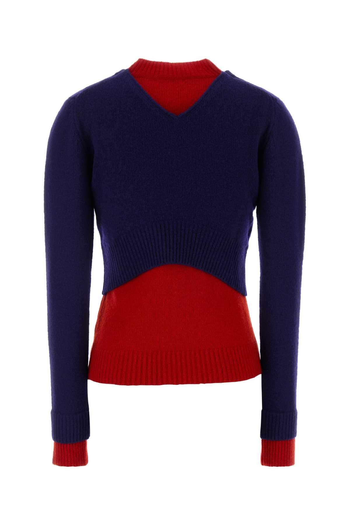 Jil Sander Women Navy Blue Wool Blend Sweater JIL SANDER
