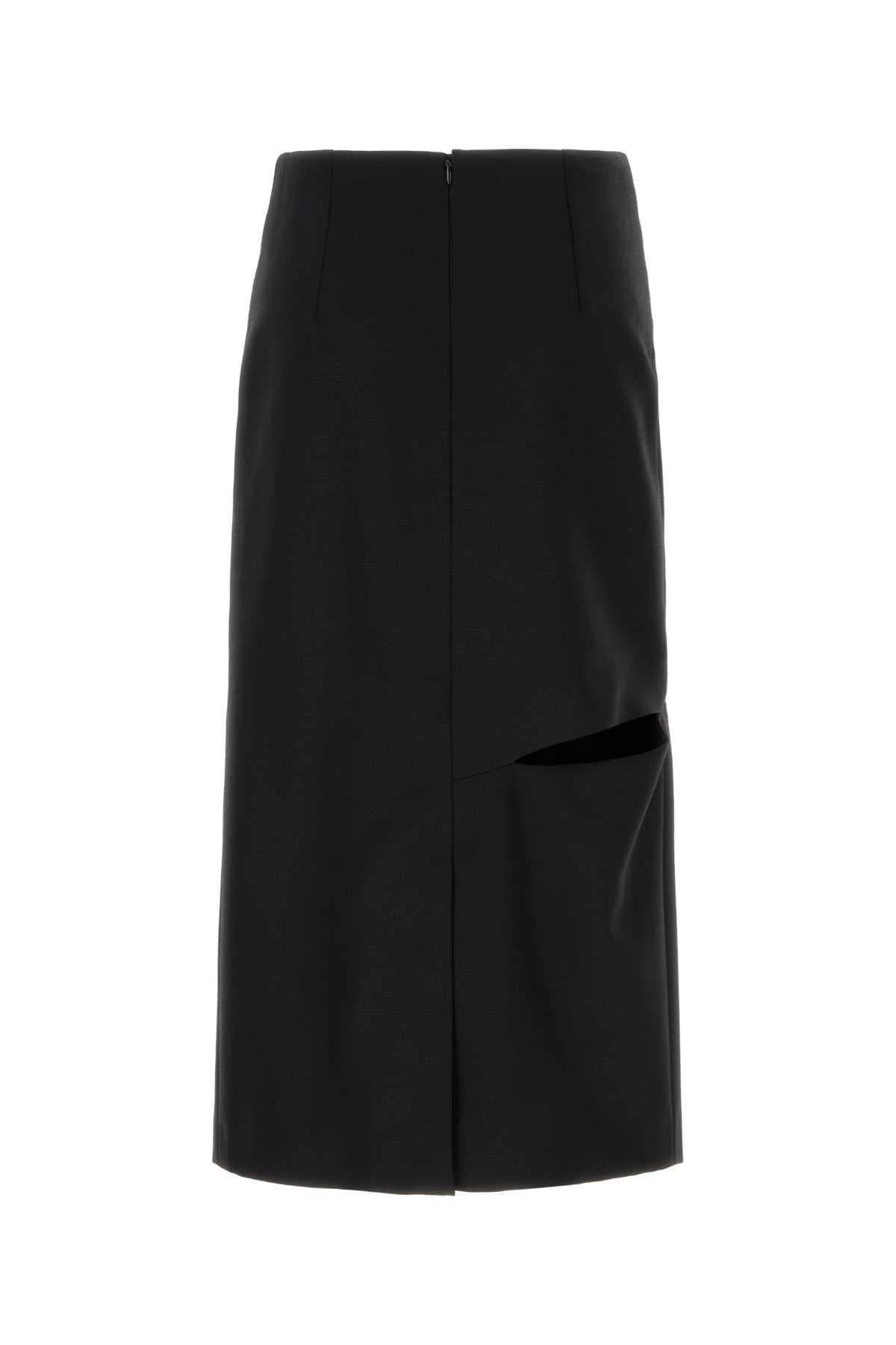 Jil Sander Women Black Wool Blend Skirt JIL SANDER