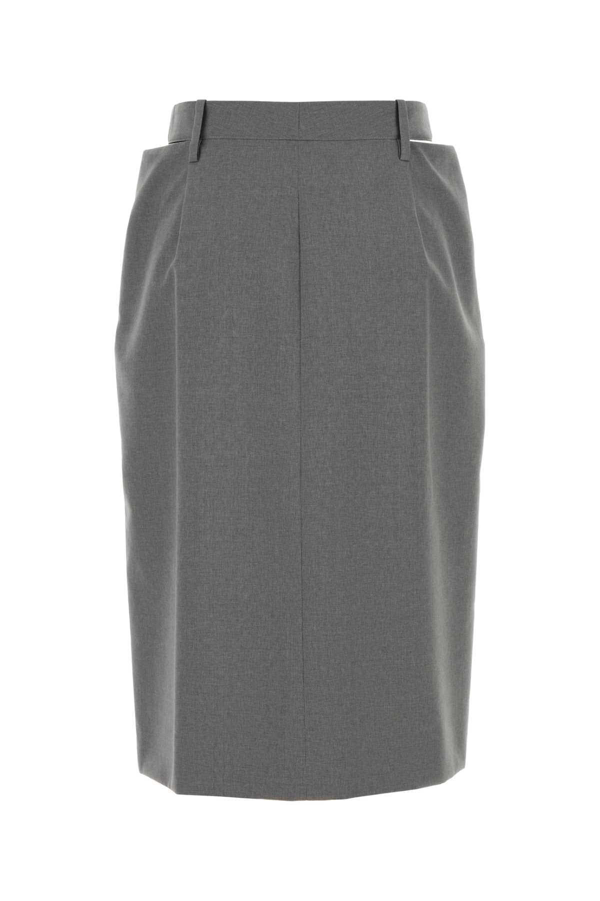 Jil Sander Women Grey Wool Skirt JIL SANDER