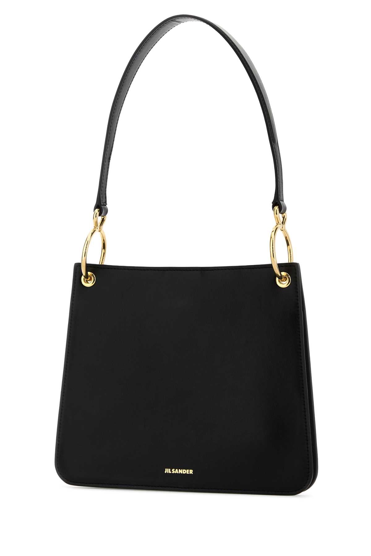 Jil Sander Women Black Leather Otto Shoulder Bag JIL SANDER