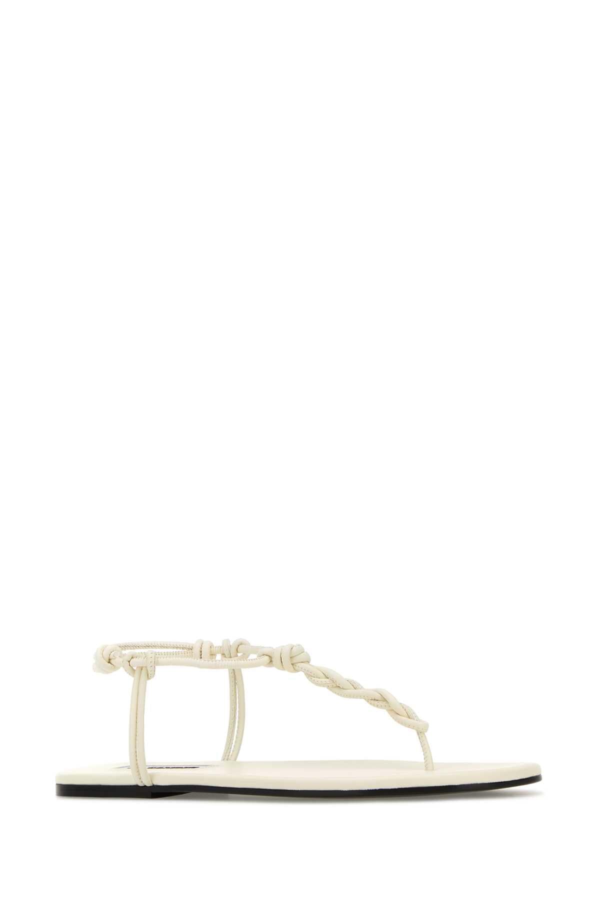 Jil Sander Women White Leather Tangle Sandals JIL SANDER