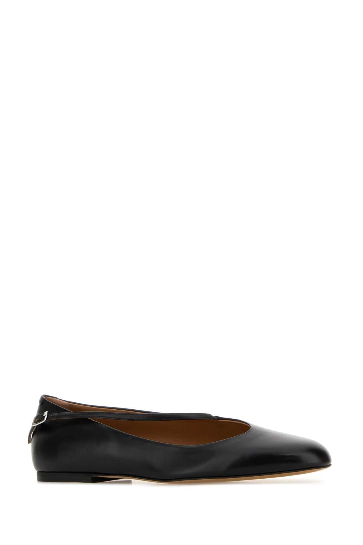 Jil Sander Women Black Leather Elyss Ballerinas JIL SANDER