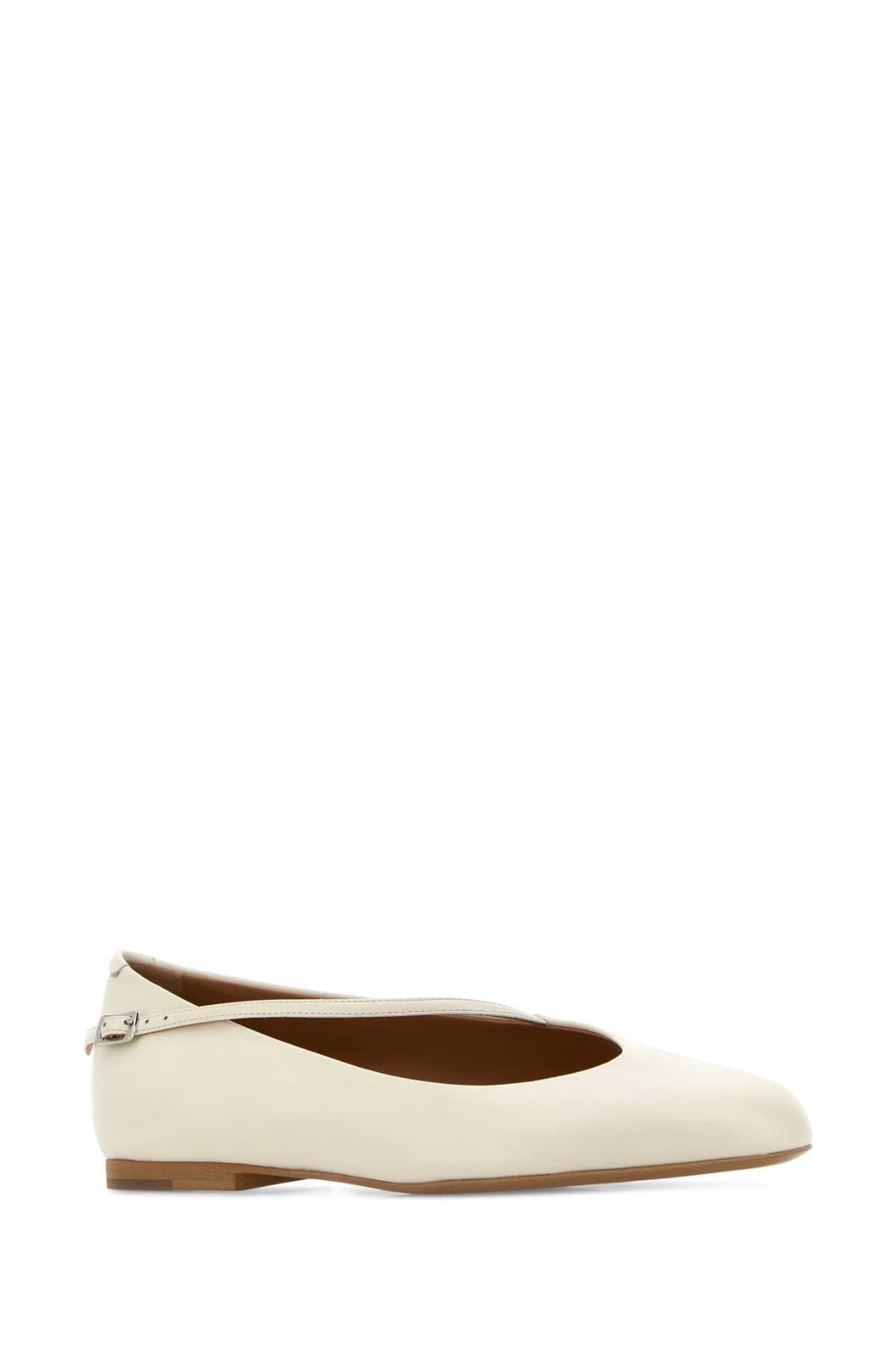 Jil Sander Women White Leather Elyss Ballerinas JIL SANDER